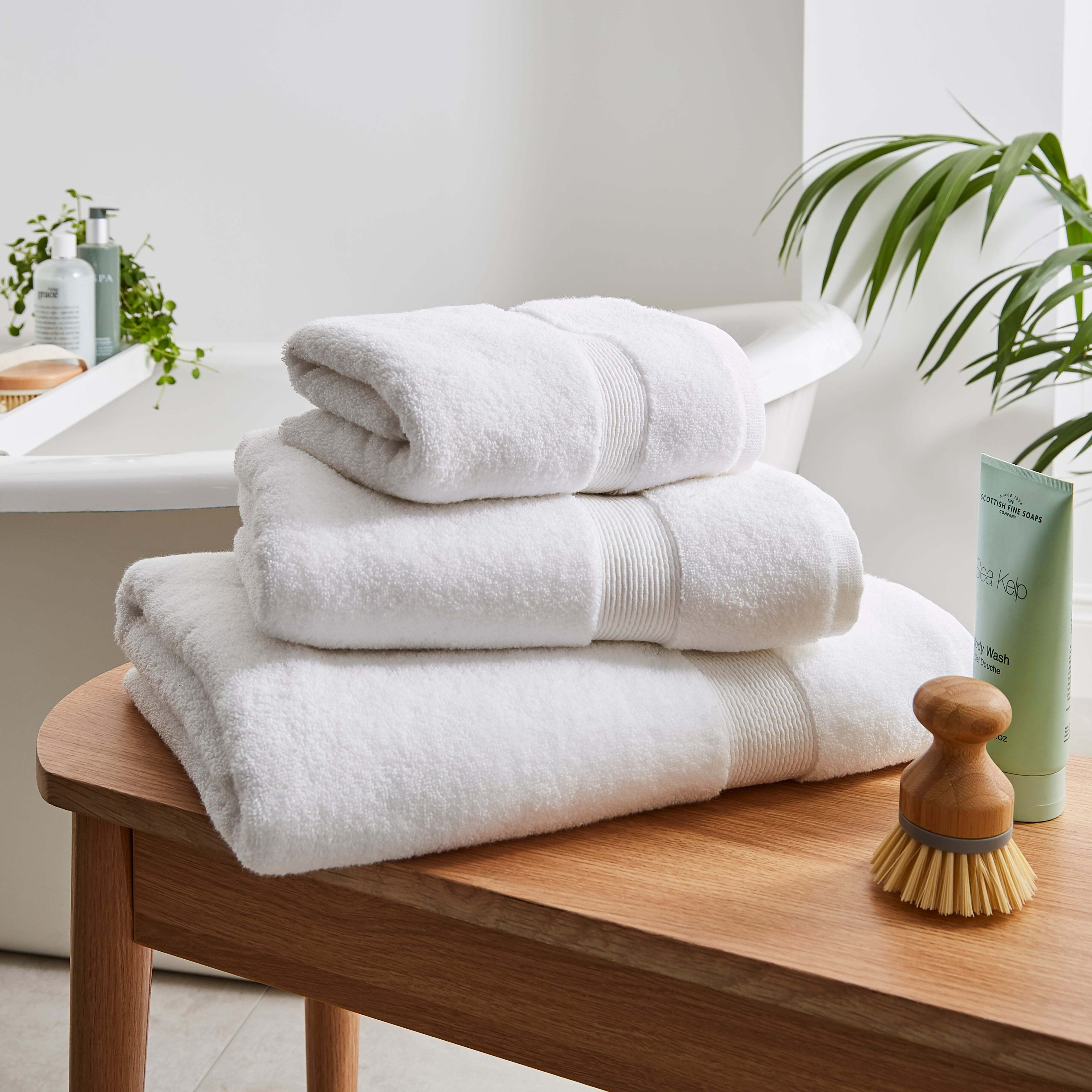 White Ultra Soft Cotton Recycled Towel White by Dunelm | ufurnish.com