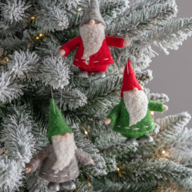 Set of 3 Coordinating Santa Decorations MultiColoured