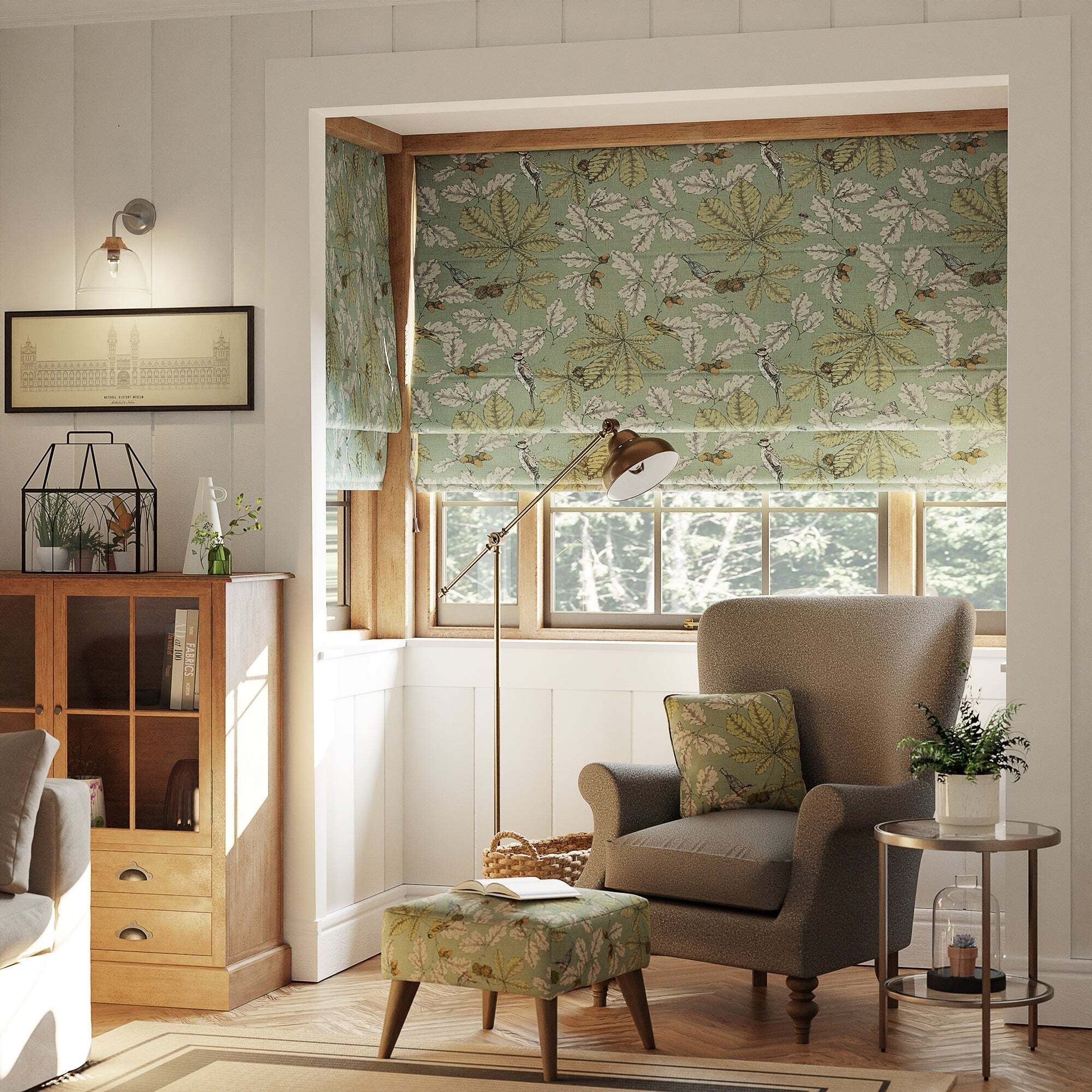Arboretum Lilypad Roman Blind Green by Dunelm
