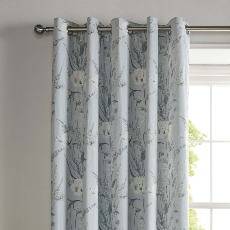 Holly Willoughby Callie Grey Eyelet Curtains Grey by Dunelm | ufurnish.com