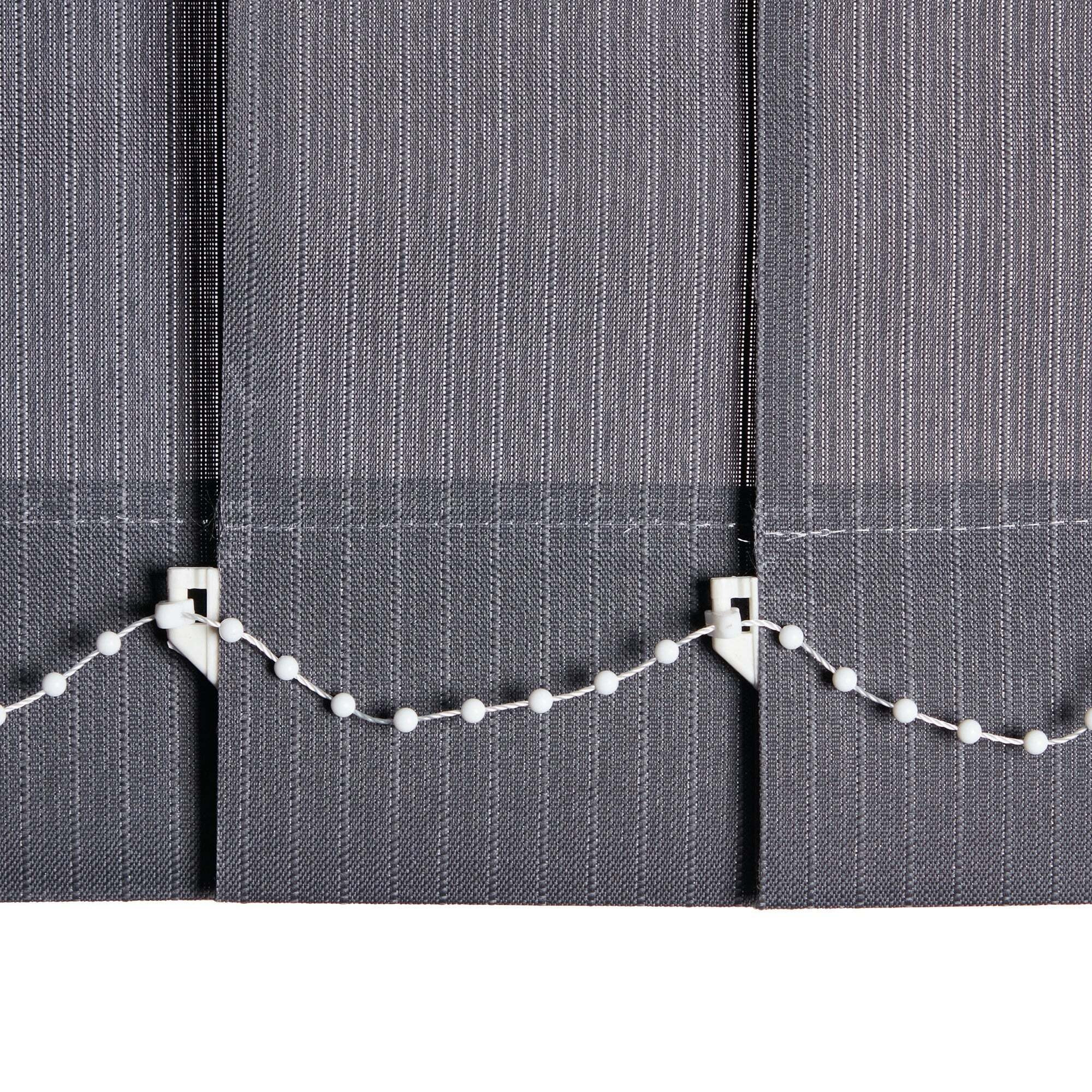 Stripe Cordless Charcoal Vertical Blind Dark Grey by Dunelm