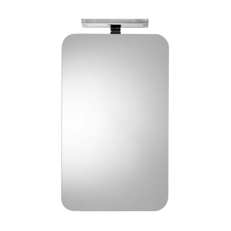 Medway Illuminated Stainless Steel Pivot Door Silver by Dunelm