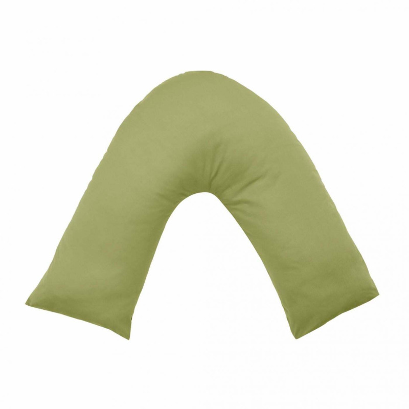 Pure Cotton VShaped Pillowcase Green by Dunelm