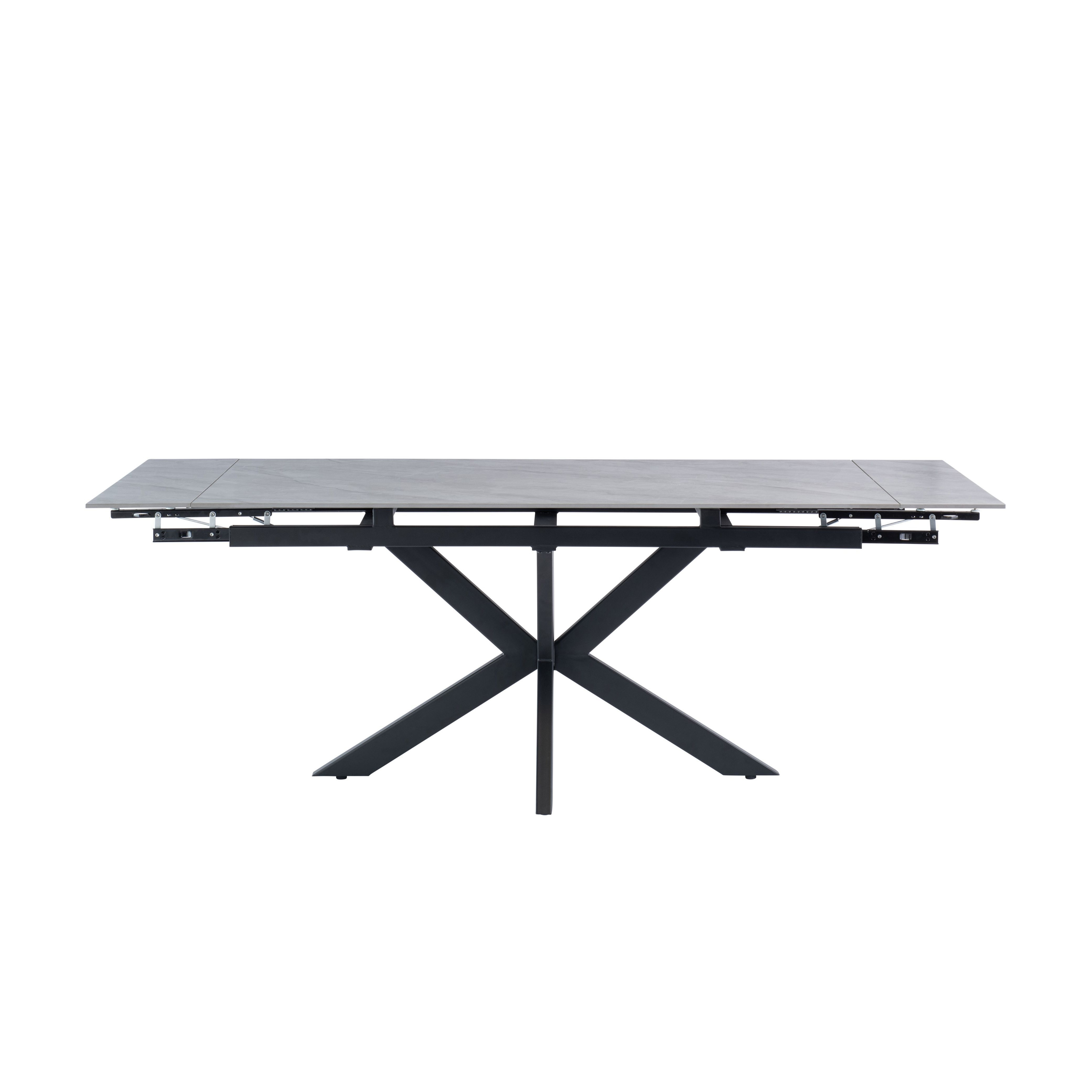 Sutton 68 Seater Rectangular Extendable Dining Table, Grey Sintered