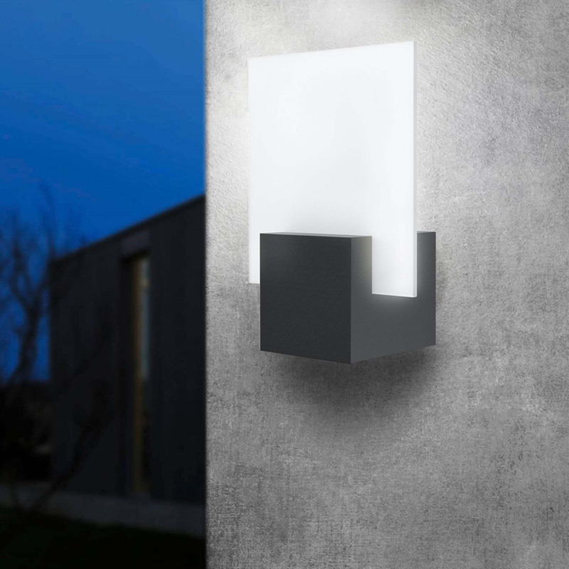 EGLO Adamello LED Outdoor Wall Light Black by Dunelm