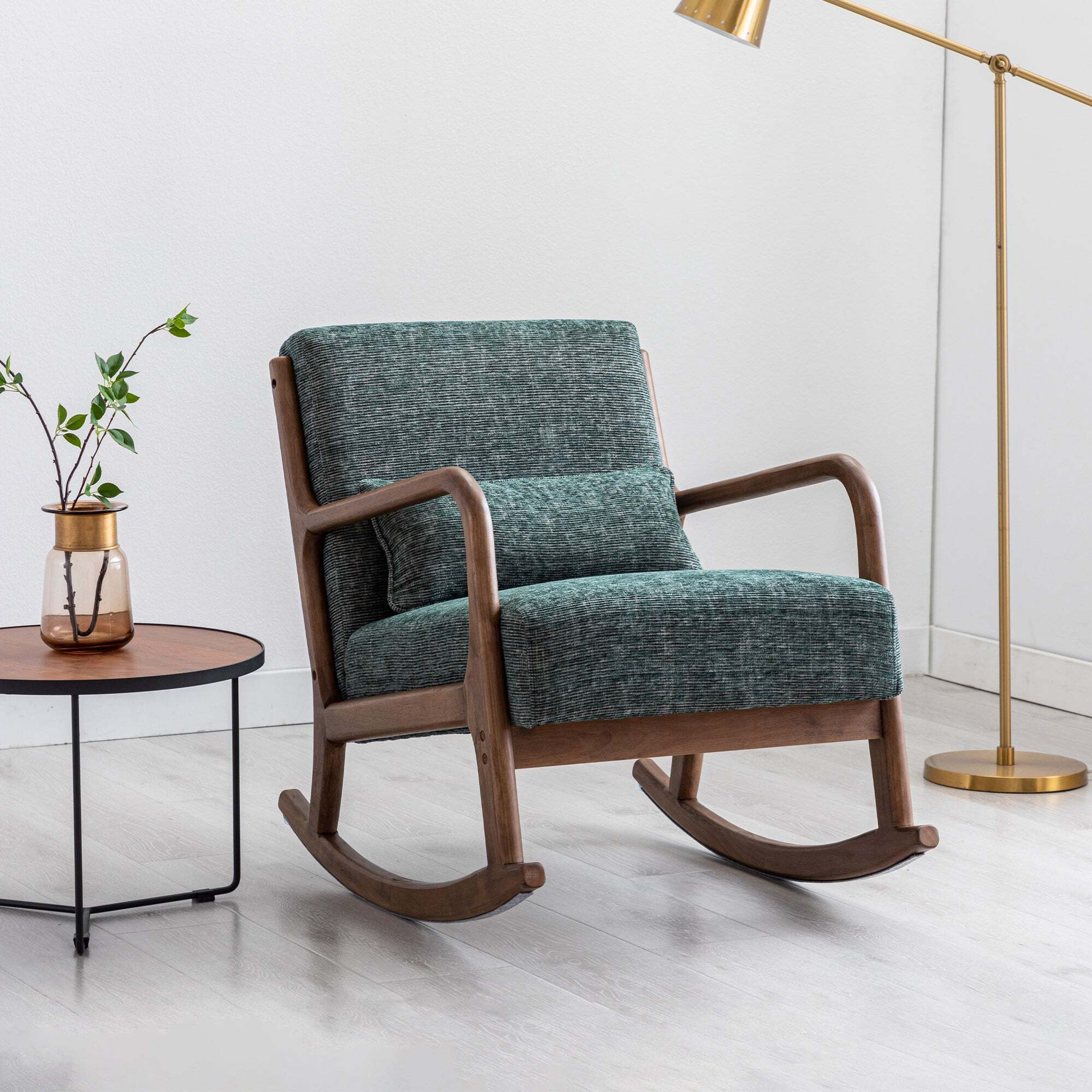 Khali Chenille Rocking Chair Forest (Green) by Dunelm