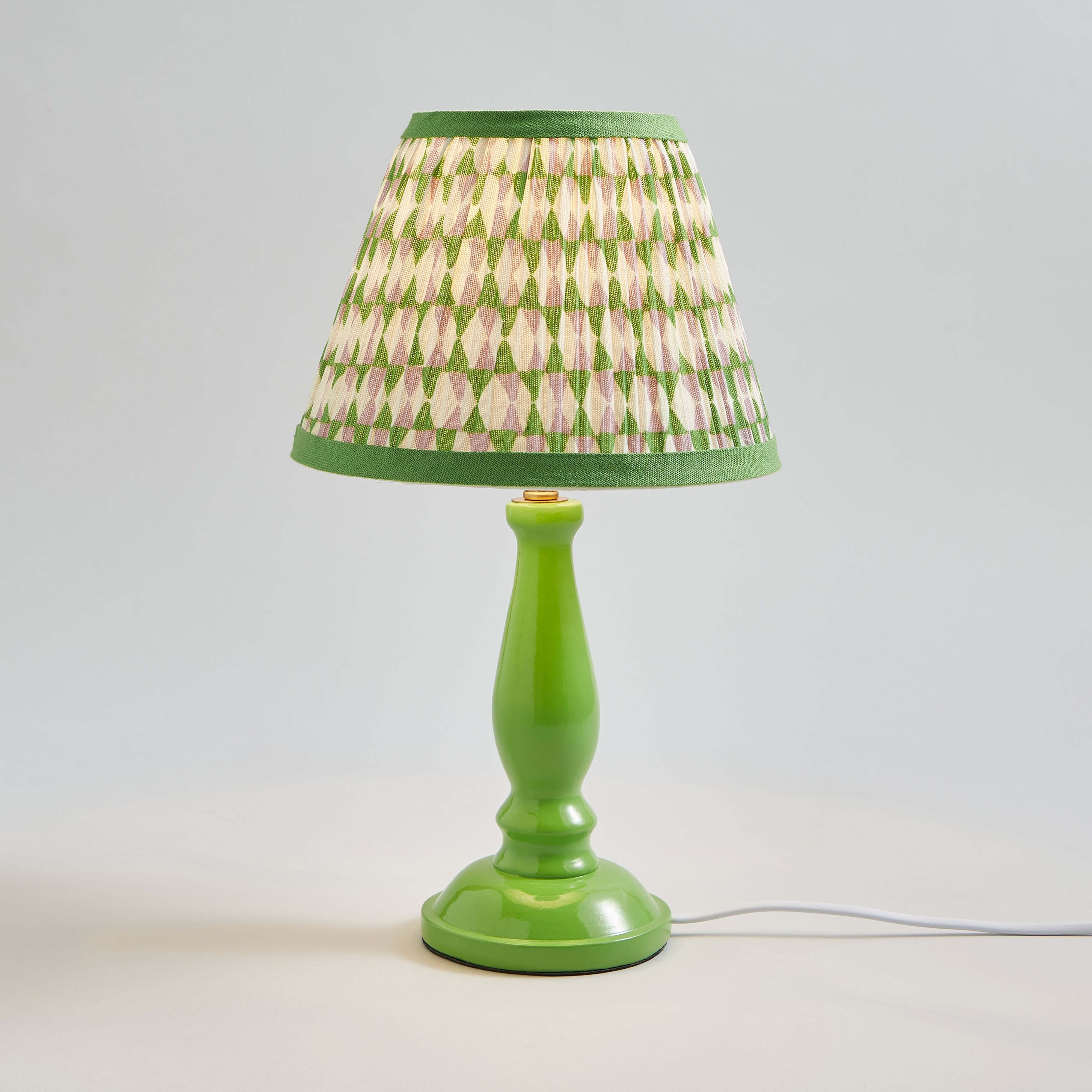 Joyce Candlestick Table Lamp Green by Dunelm