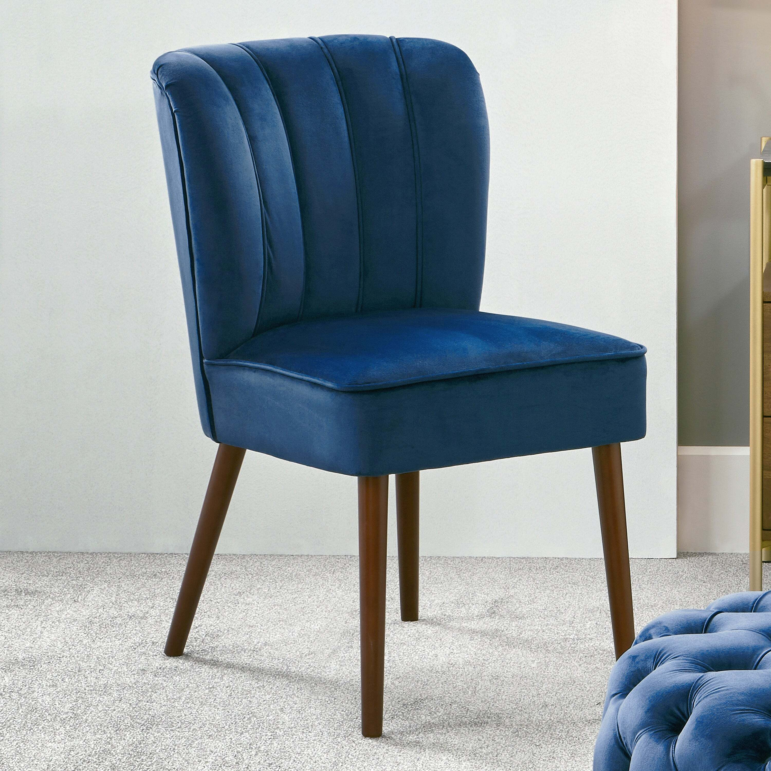 Pacific Ravenna Dining Chair, Blue Velvet Blue by Dunelm — free download