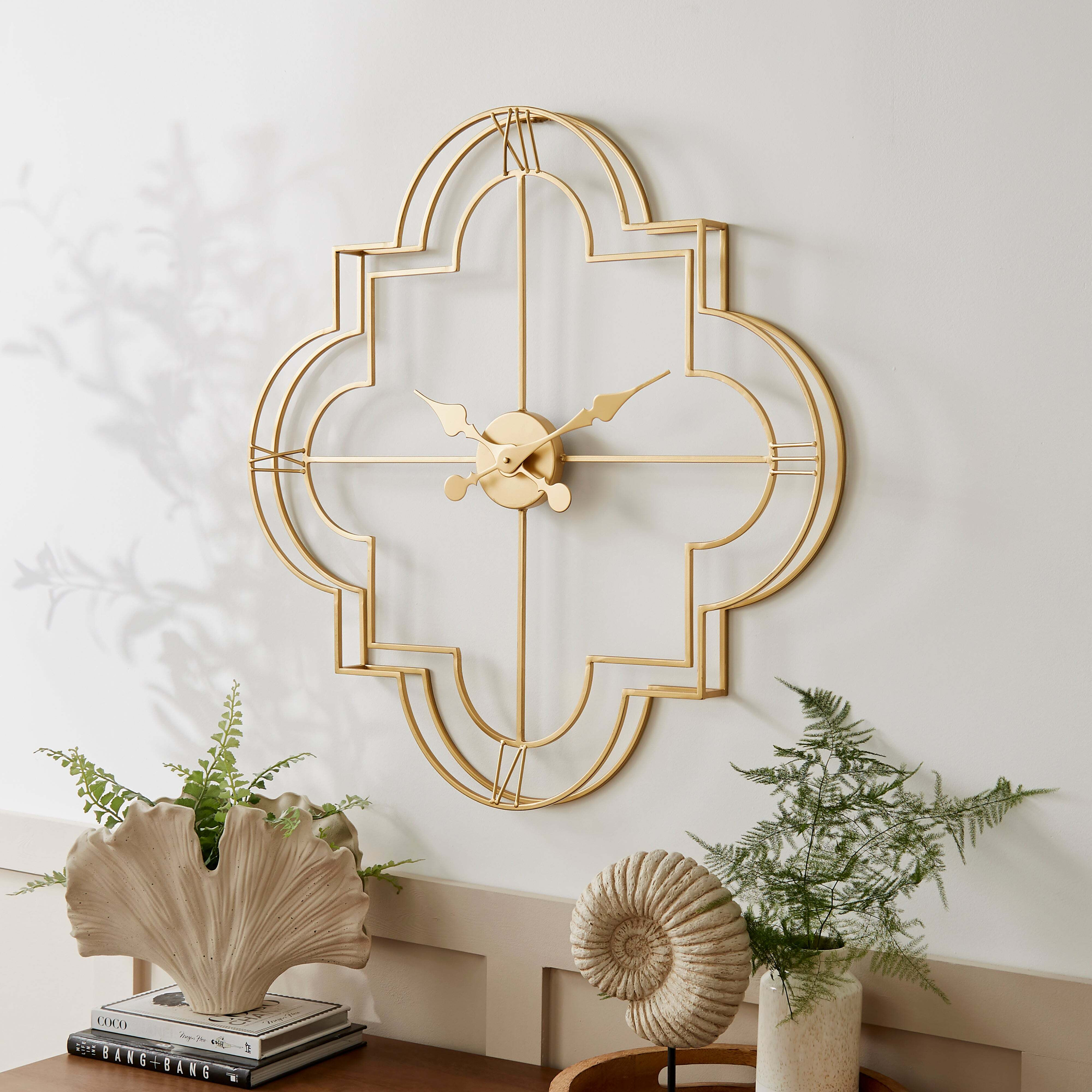 Timeless Skeleton Wall Clock 70cm Gold by Dunelm