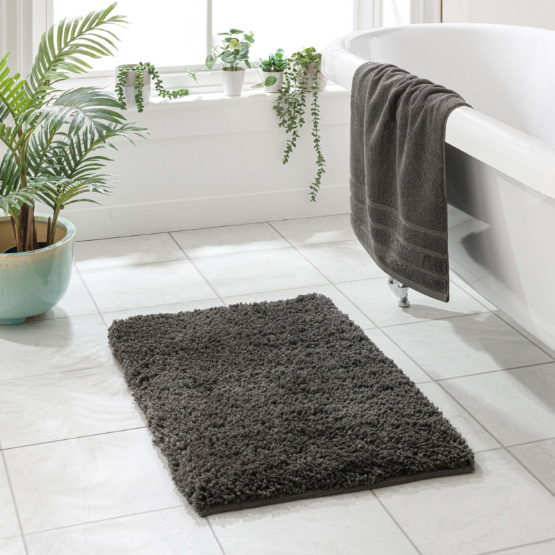Ultimate Non Slip Bath Mat Dark Grey by Dunelm