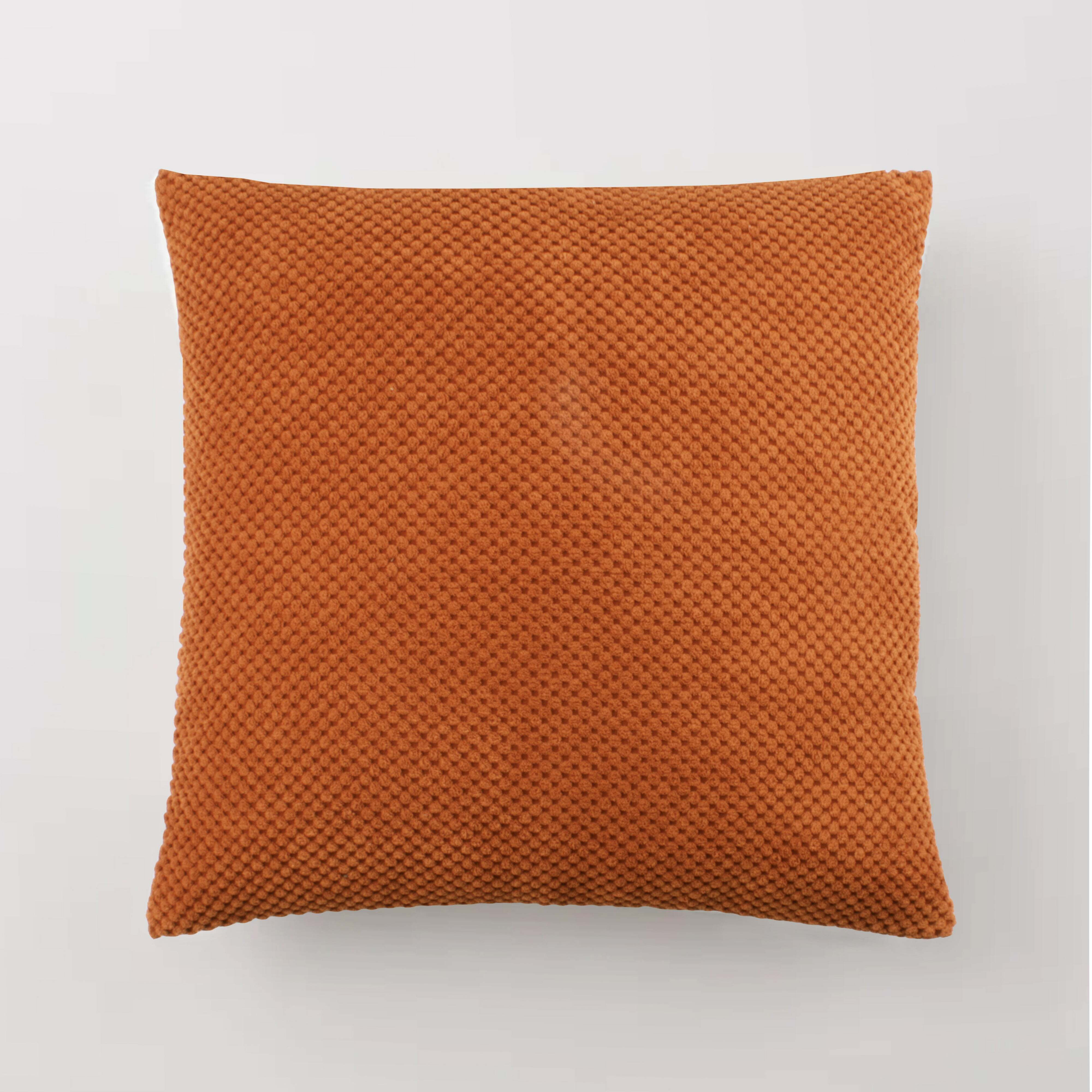 Chenille Spot Cushion Cover Orange by Dunelm