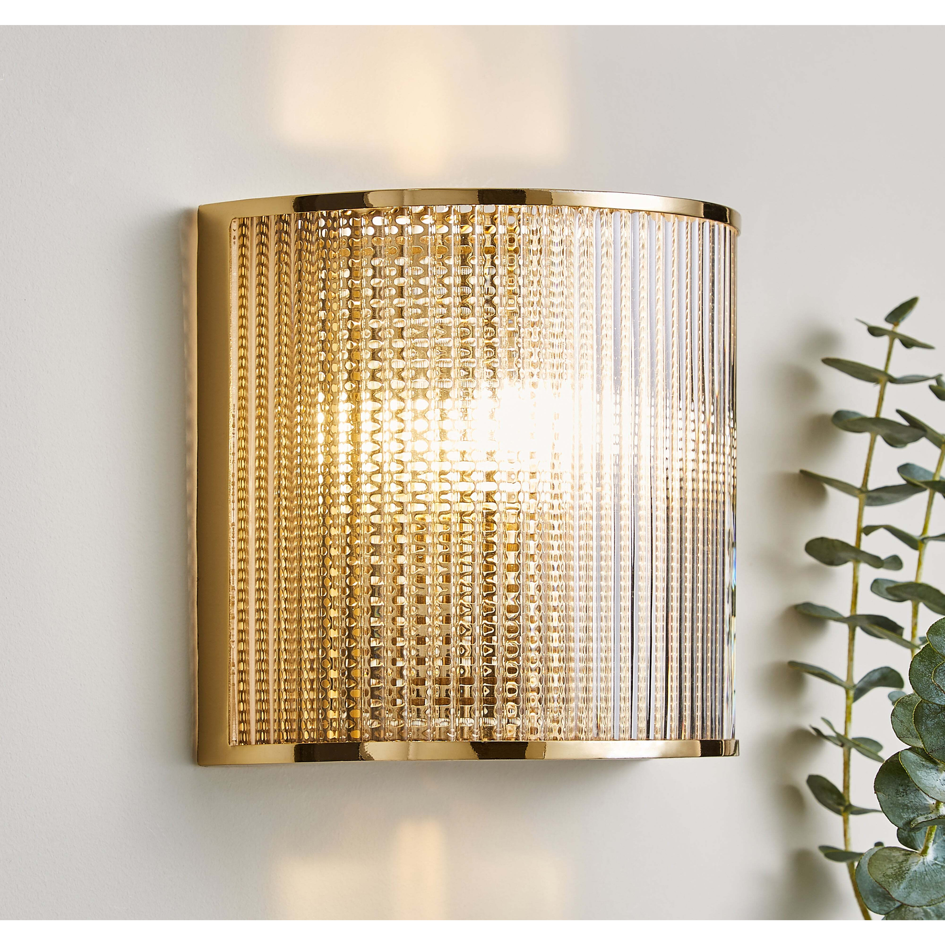 Kruze Wall Light Gold by Dunelm