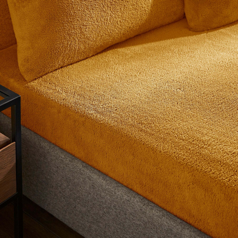 Dunelm Teddy Bear Ochre Yellow 28cm Fitted Sheet, Size Double Teddy