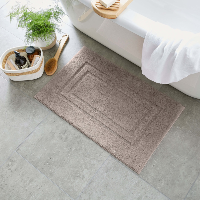 Luxury Cotton Bath Mat Beige by Dunelm