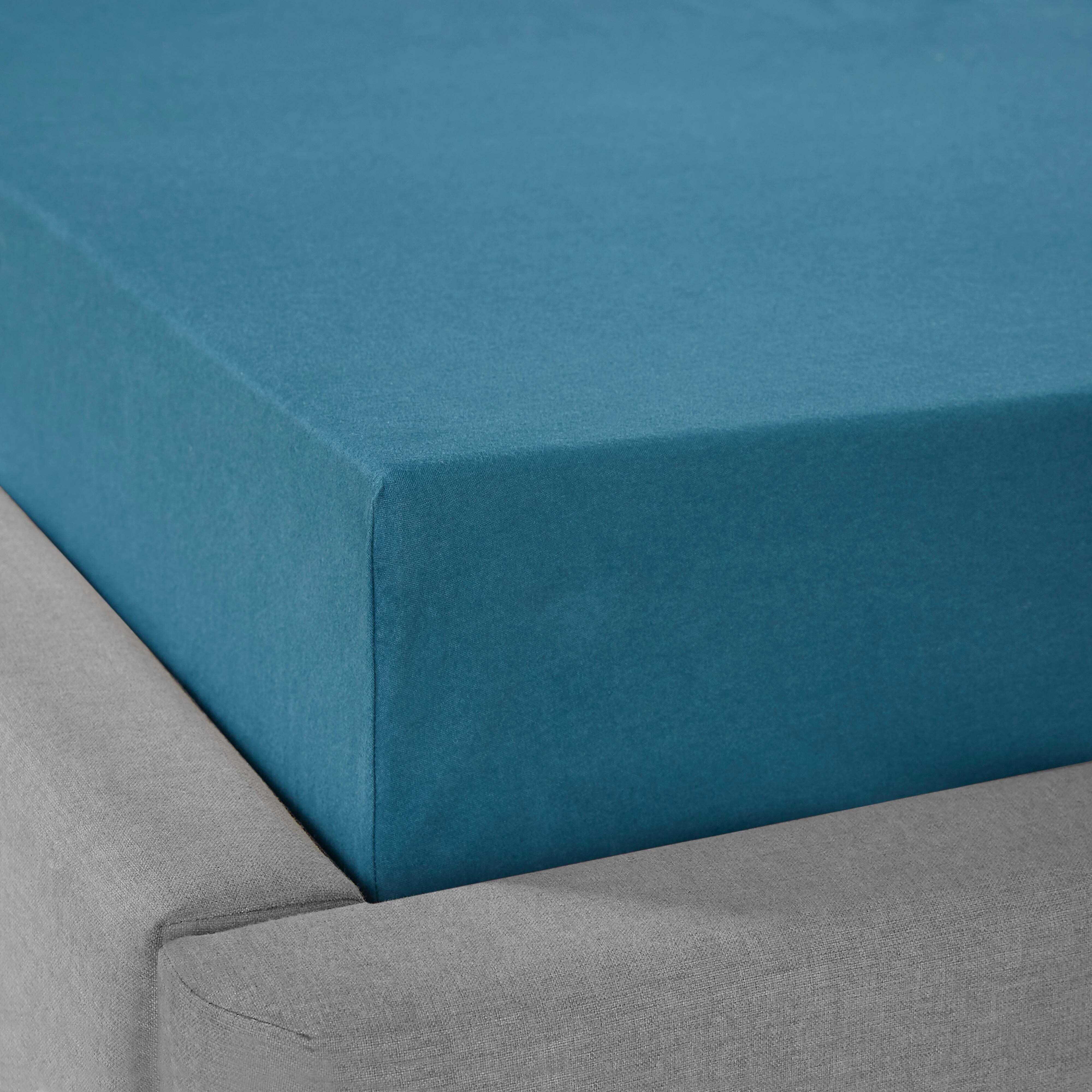 Dorma Brushed Cotton 35cm Fitted Sheet blue by Dunelm