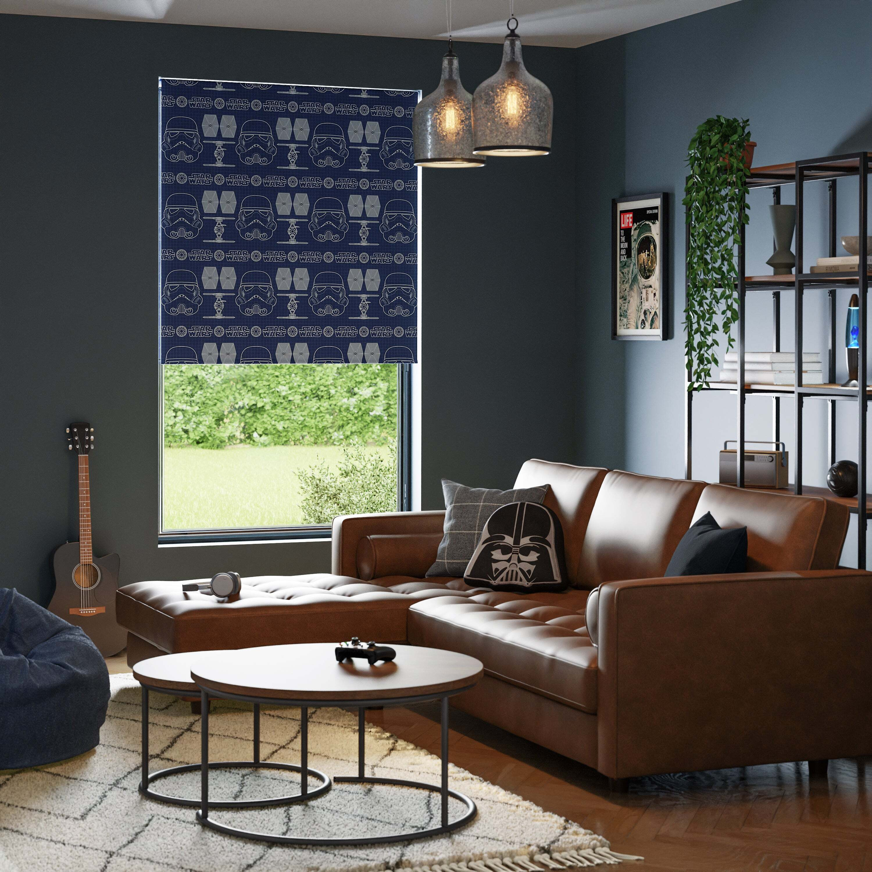 Star Wars Navy Cordless Roller Blind Navy by Dunelm
