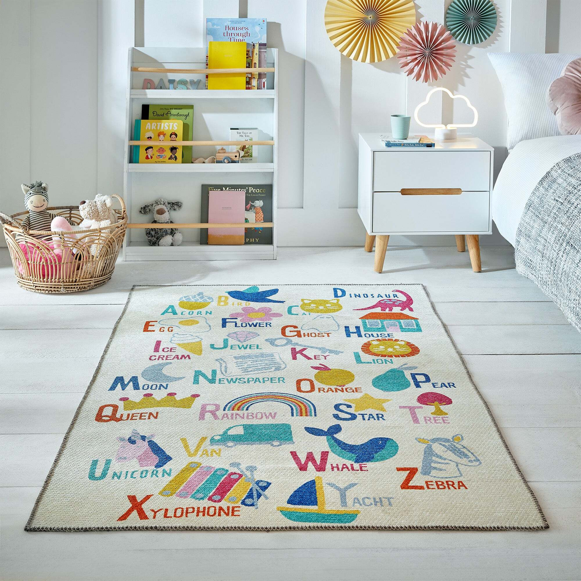 PractiRug ABC Washable Kids Rug MultiColoured by Dunelm