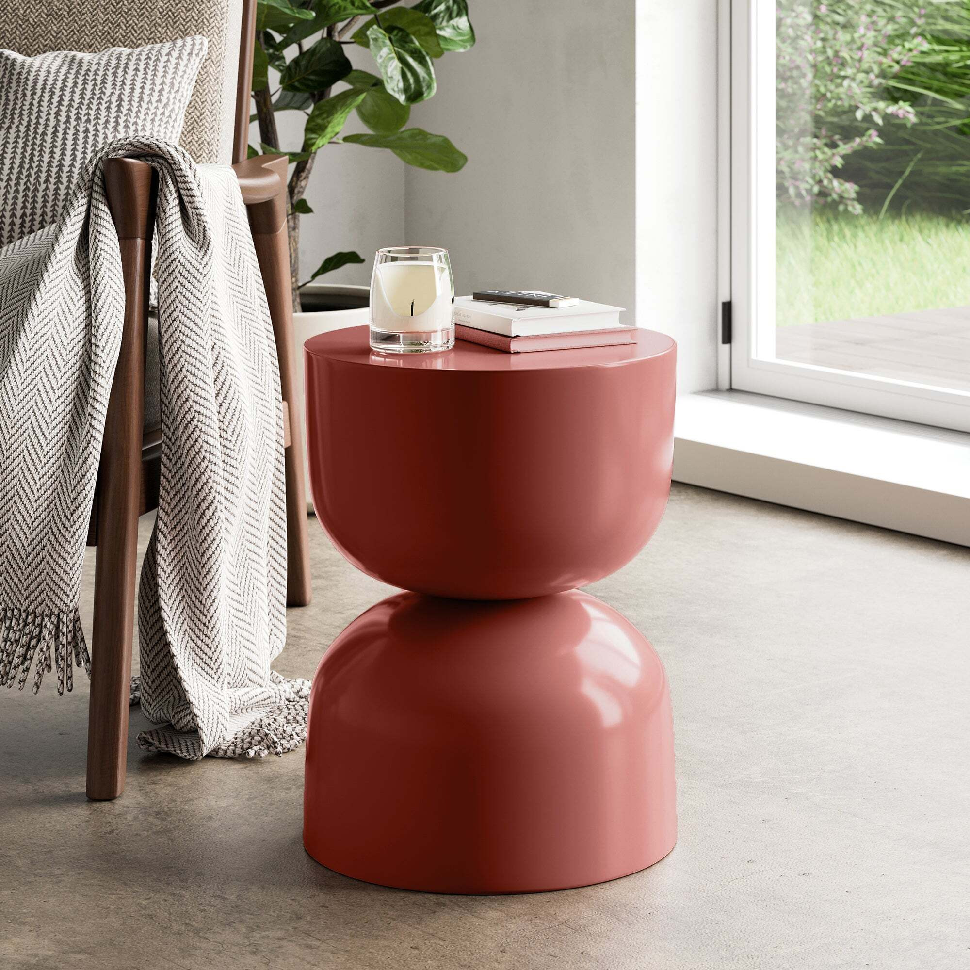 Paloma Indoor/Outdoor Side Table, Terracotta Terracotta by Dunelm ...