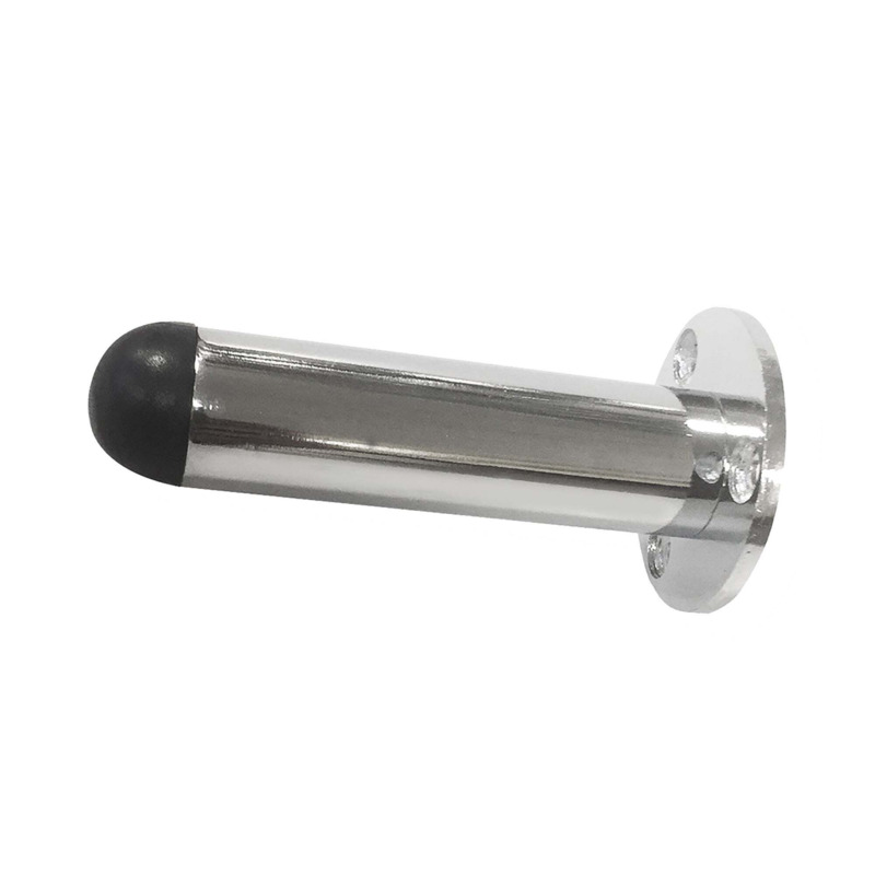 Door Stop Projection Flanged Chrome Silver by Dunelm