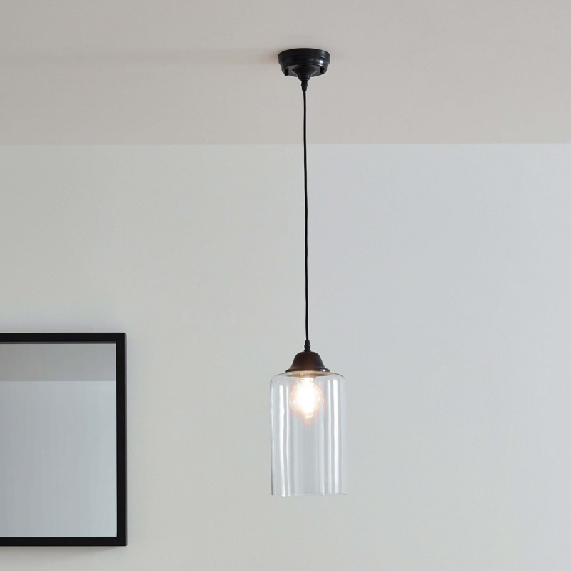 Sherlock Glass Cloche Pendant Clear by Dunelm