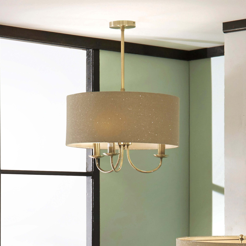 Madeleine Metal Candelabra Pendant, Antique Brass Gold by Dunelm