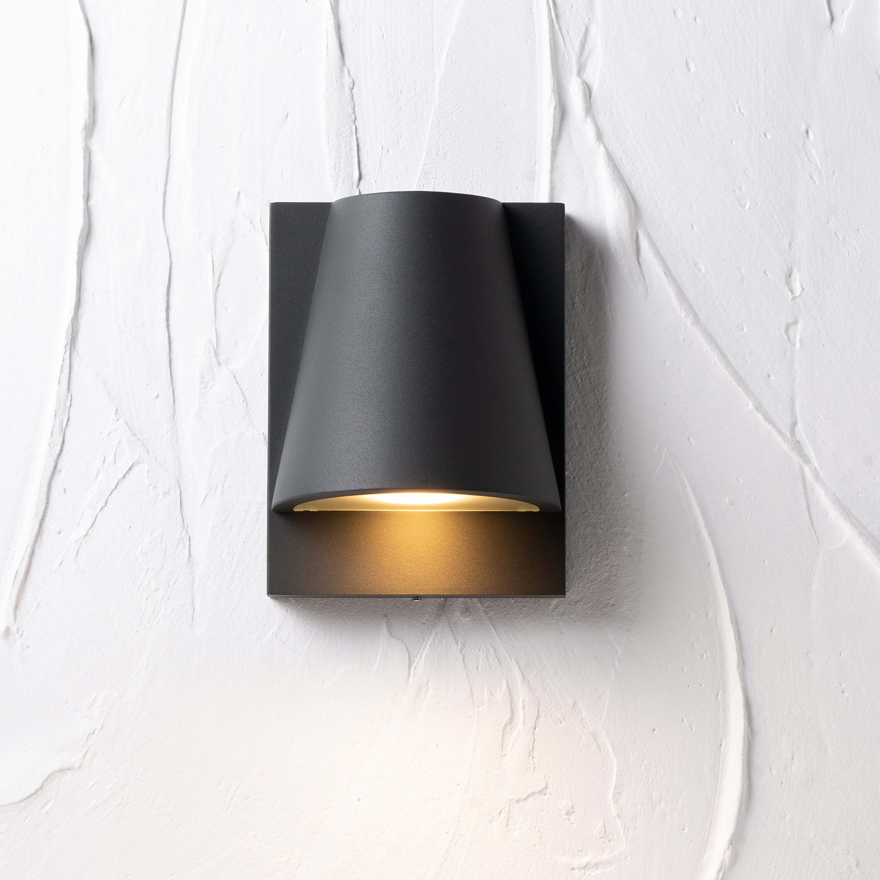 Conical Outdoor Wall Light Grey by Dunelm