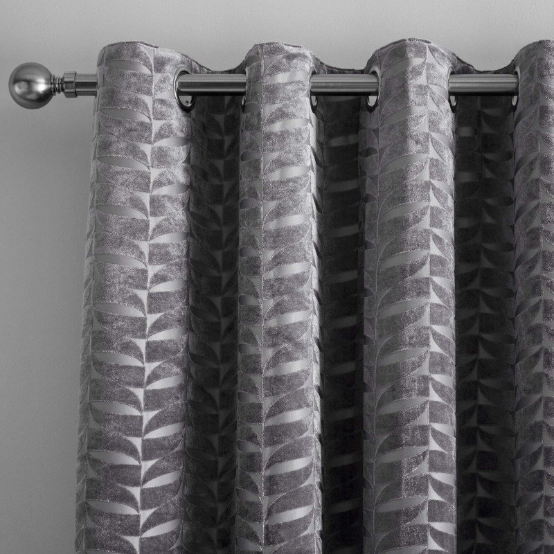 Curtina Kendal Charcoal Eyelet Curtains Grey by Dunelm