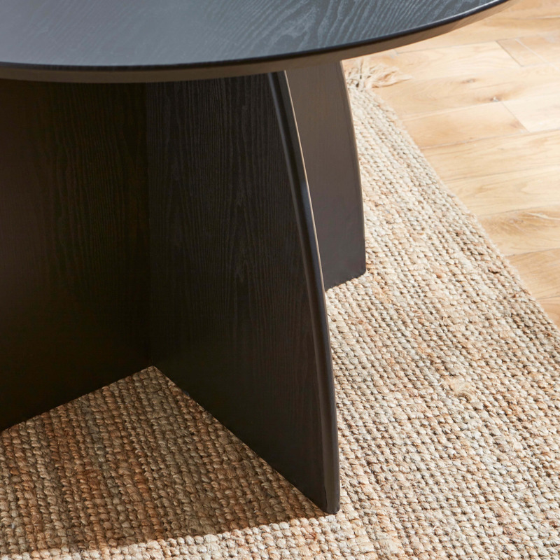 Effy 4 Seater Round Dining Table, Wood Effect Black by Dunelm ...