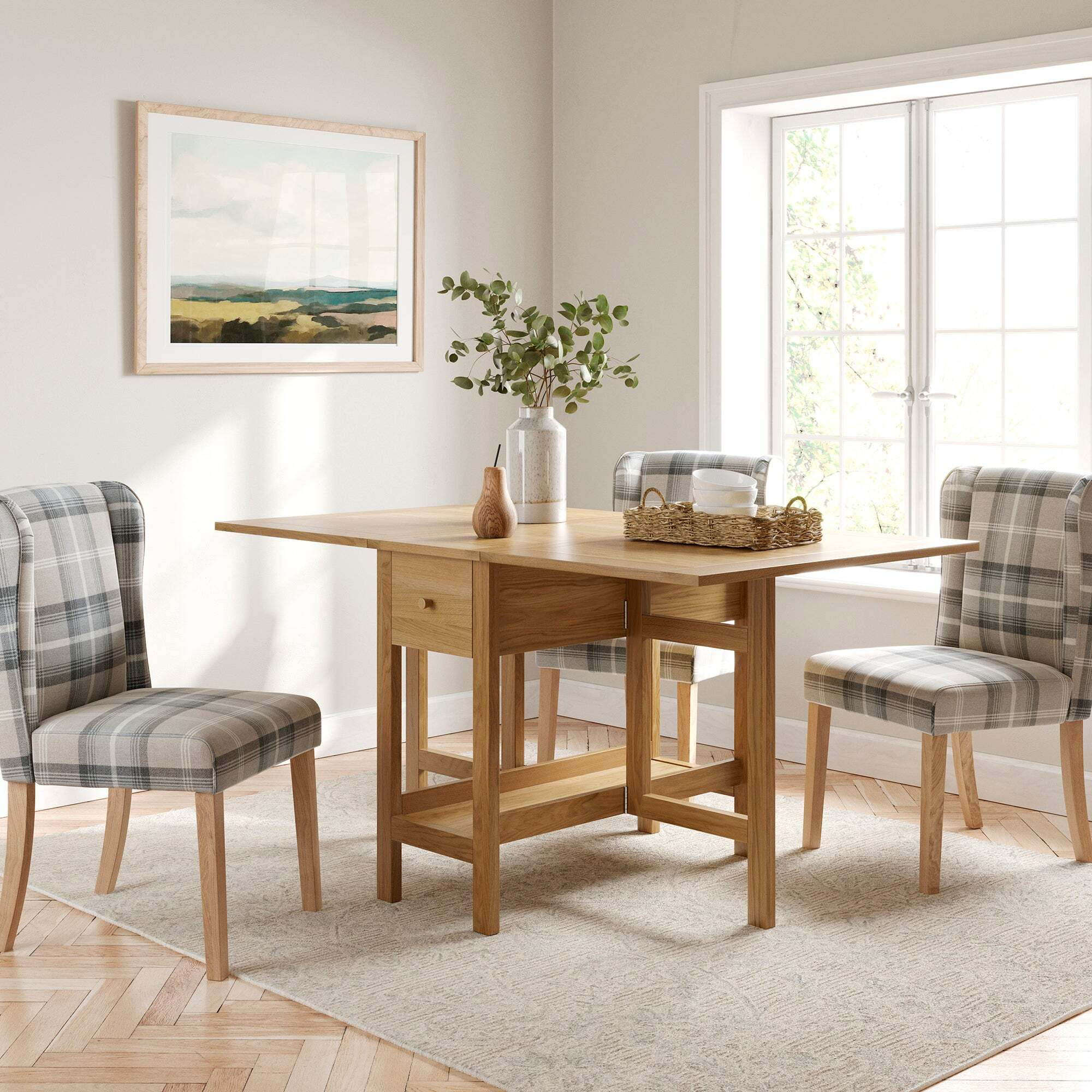 Clifford 2-4 Seater Drop Leaf Dining Table, Oak Oak by Dunelm | ufurnish.com