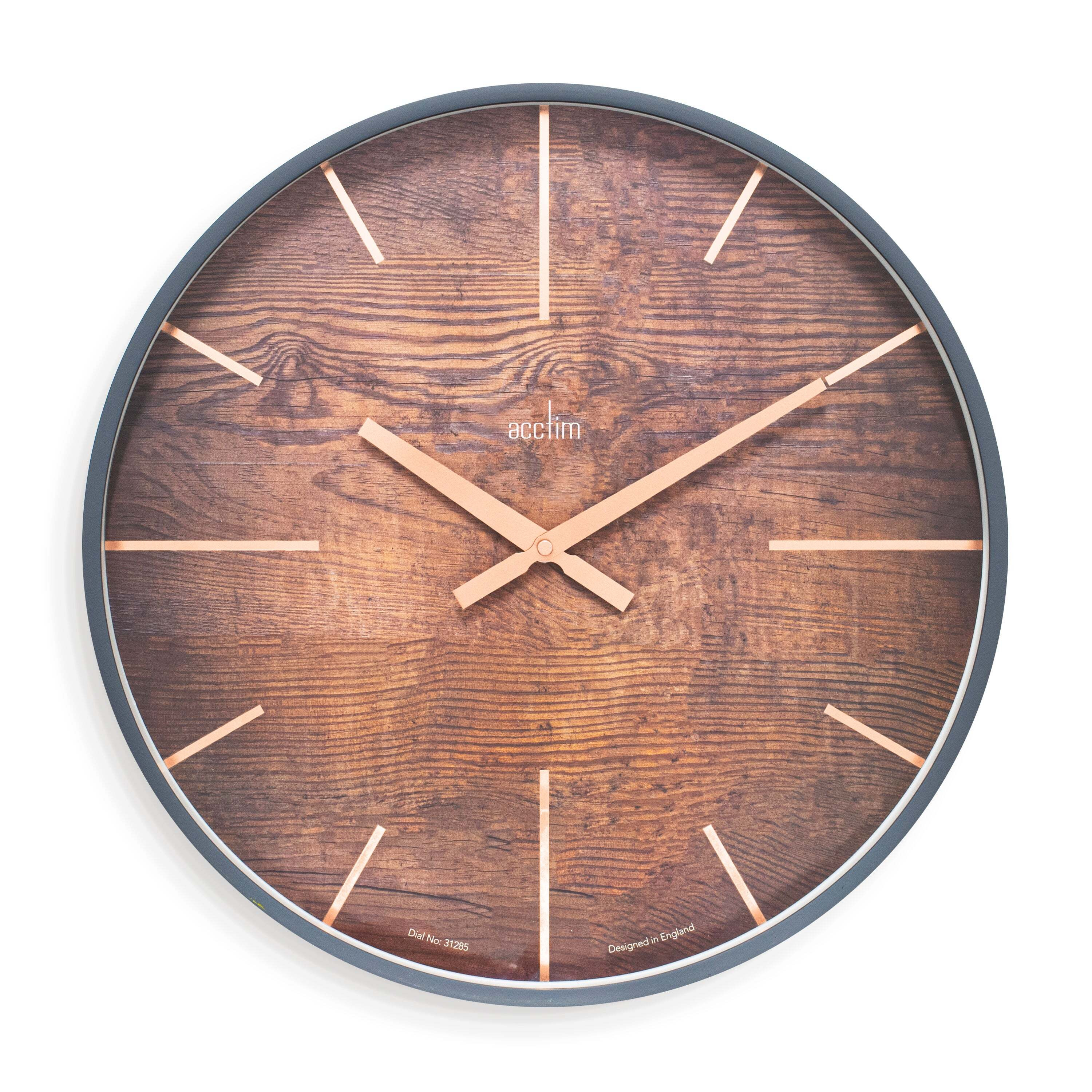Acctim Hancock Quartz Wall Clock Grey by Dunelm