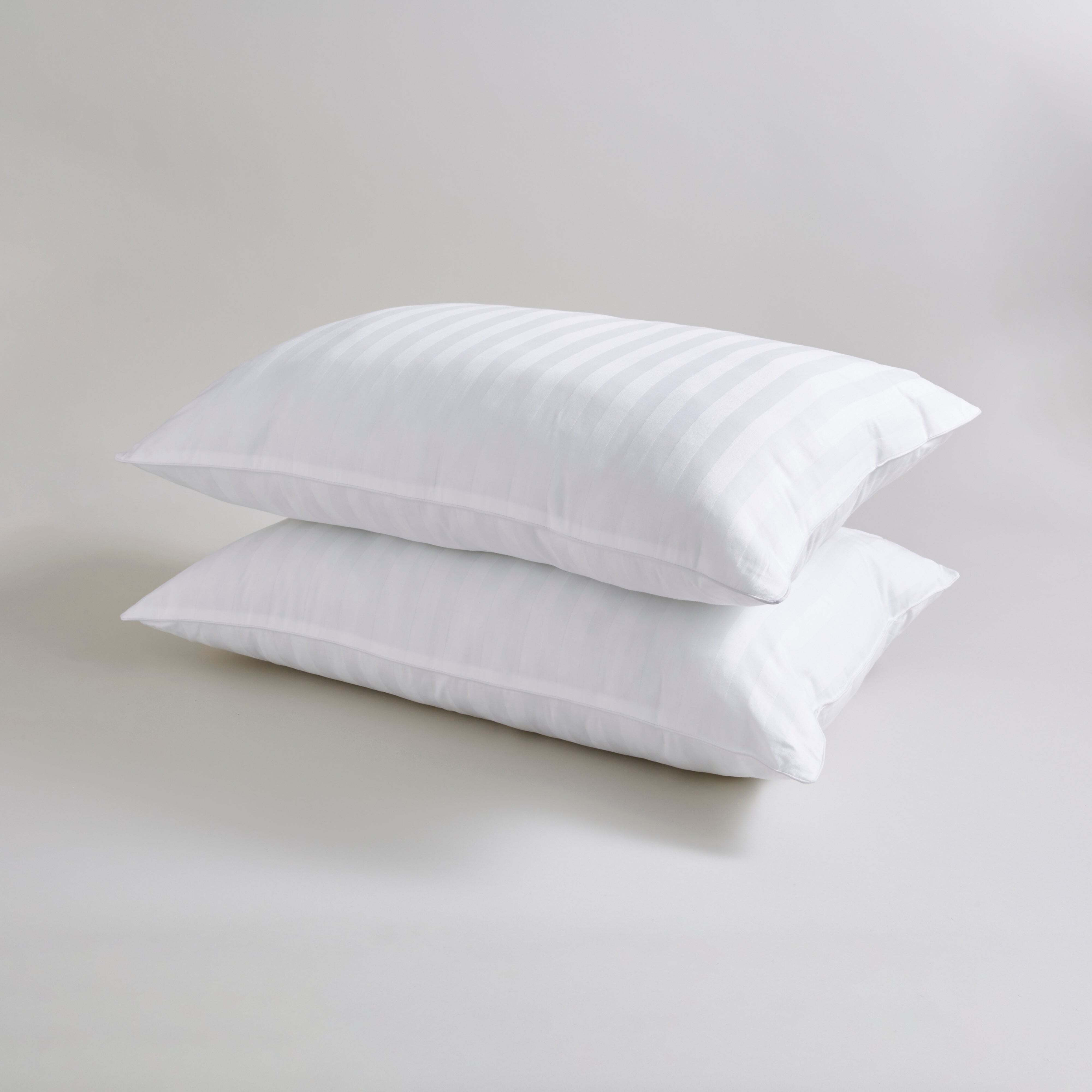 Hotel Pack of 2 Luxury Cotton Front Sleeper Pillows White by Dunelm