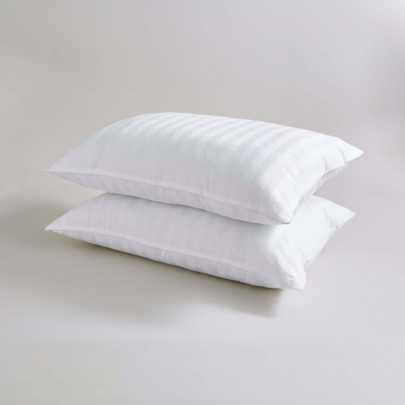 Hotel Pack of 2 Luxury Cotton Front Sleeper Pillows White by Dunelm