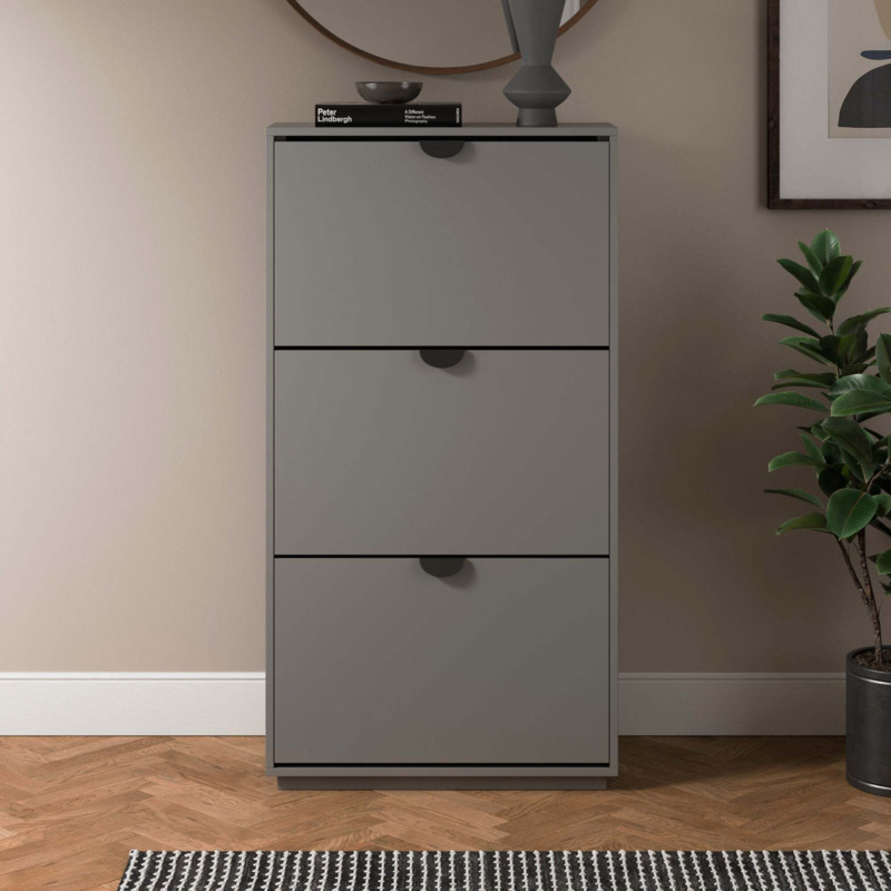 Corbett 3 Door Shoe Storage Steeple Grey by Dunelm