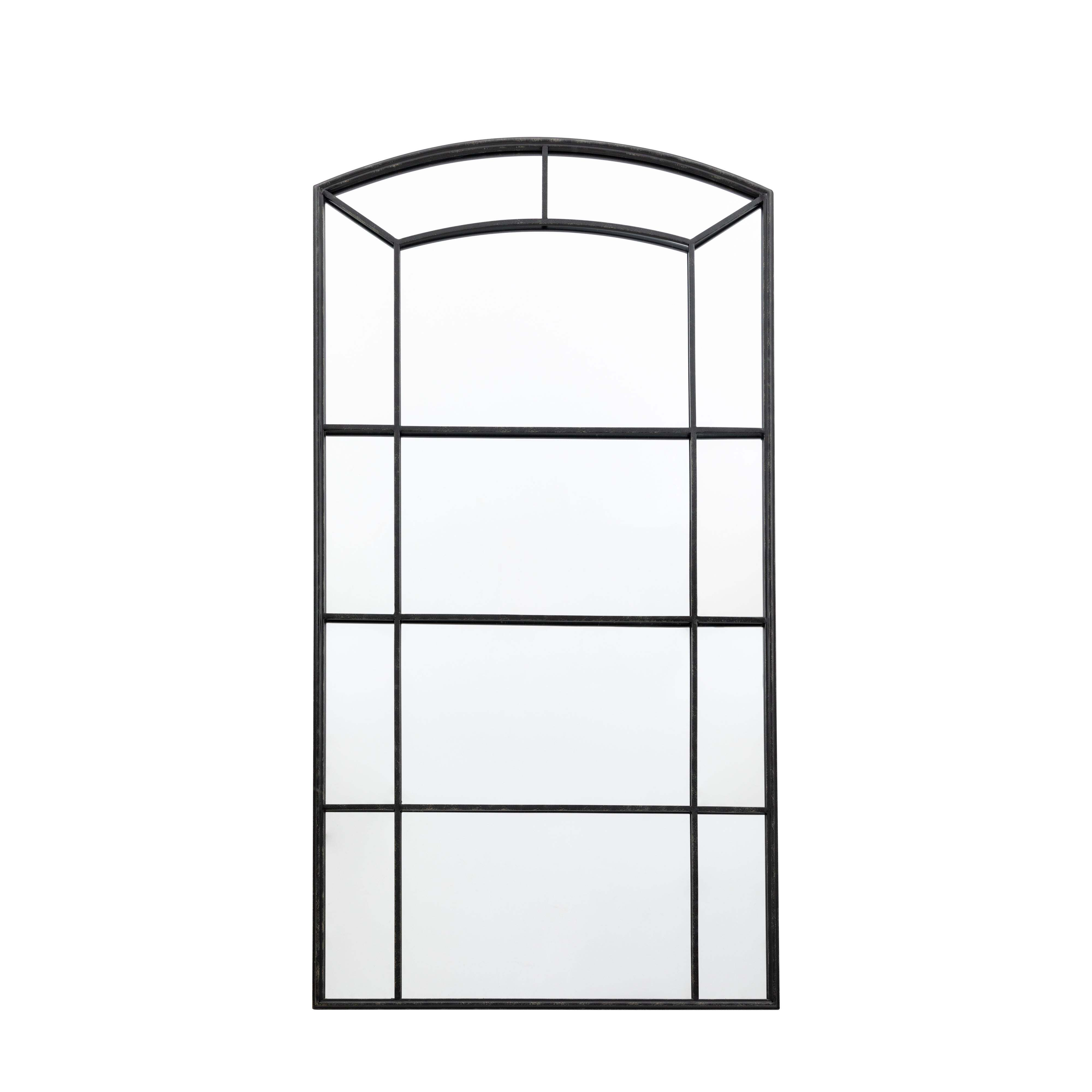 Yeadly Arched Window Full Length Leaner Mirror Black by Dunelm