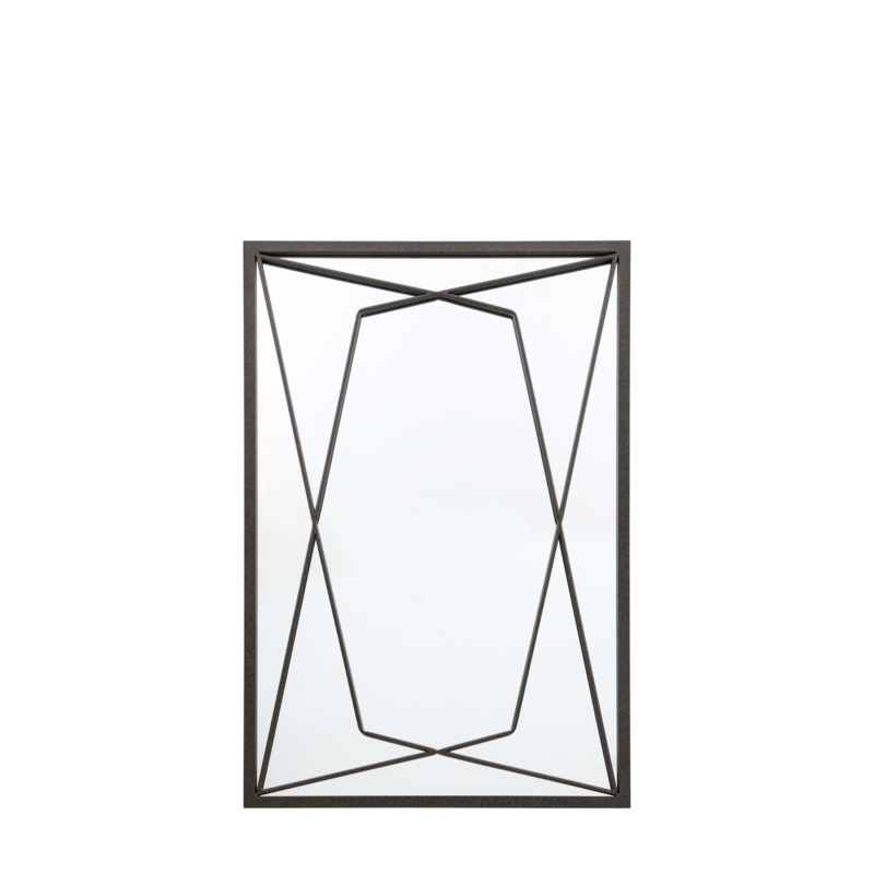 Filey Rectangle Wall Mirror Black by Dunelm