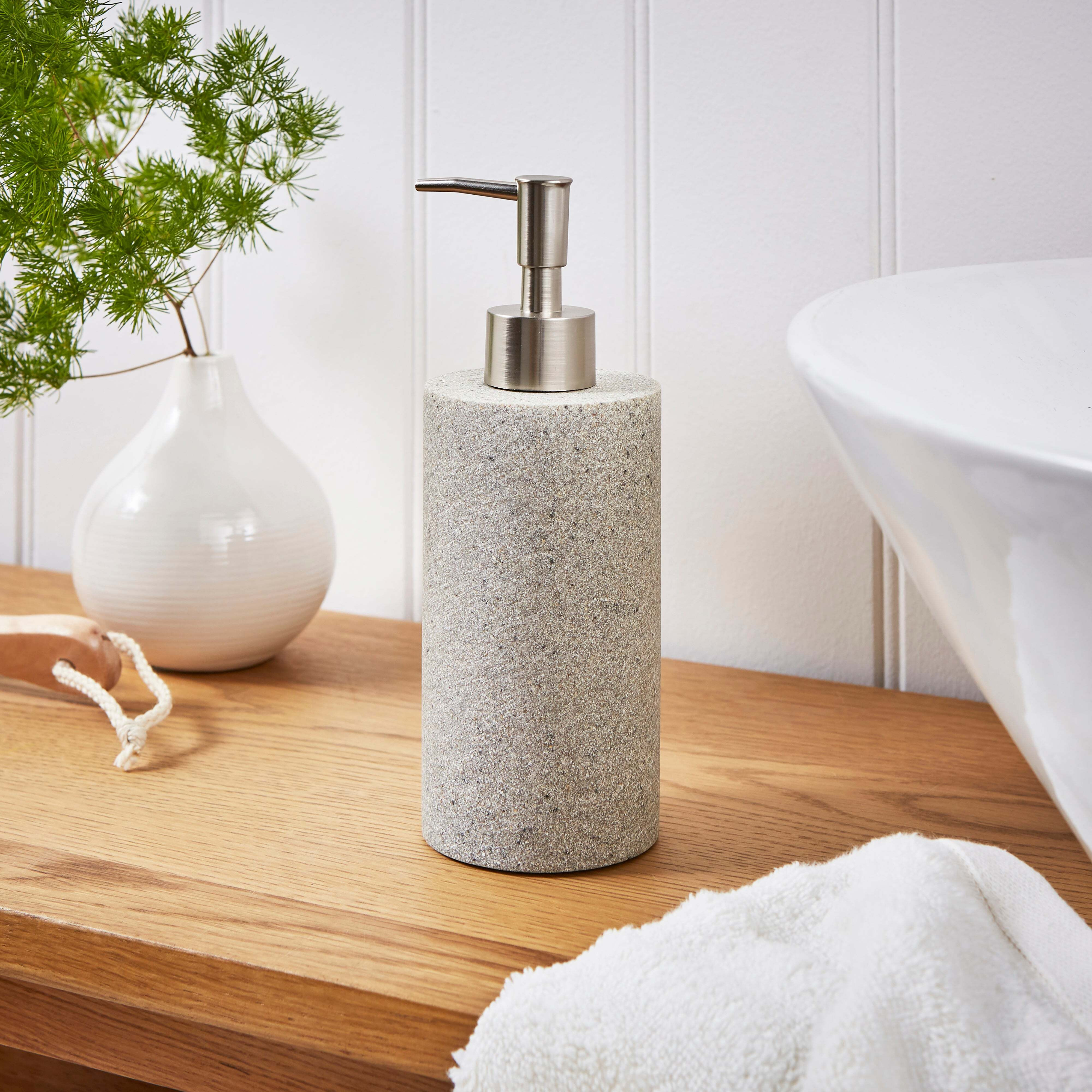 Recycled Polyresin Soap Dispenser Grey by Dunelm