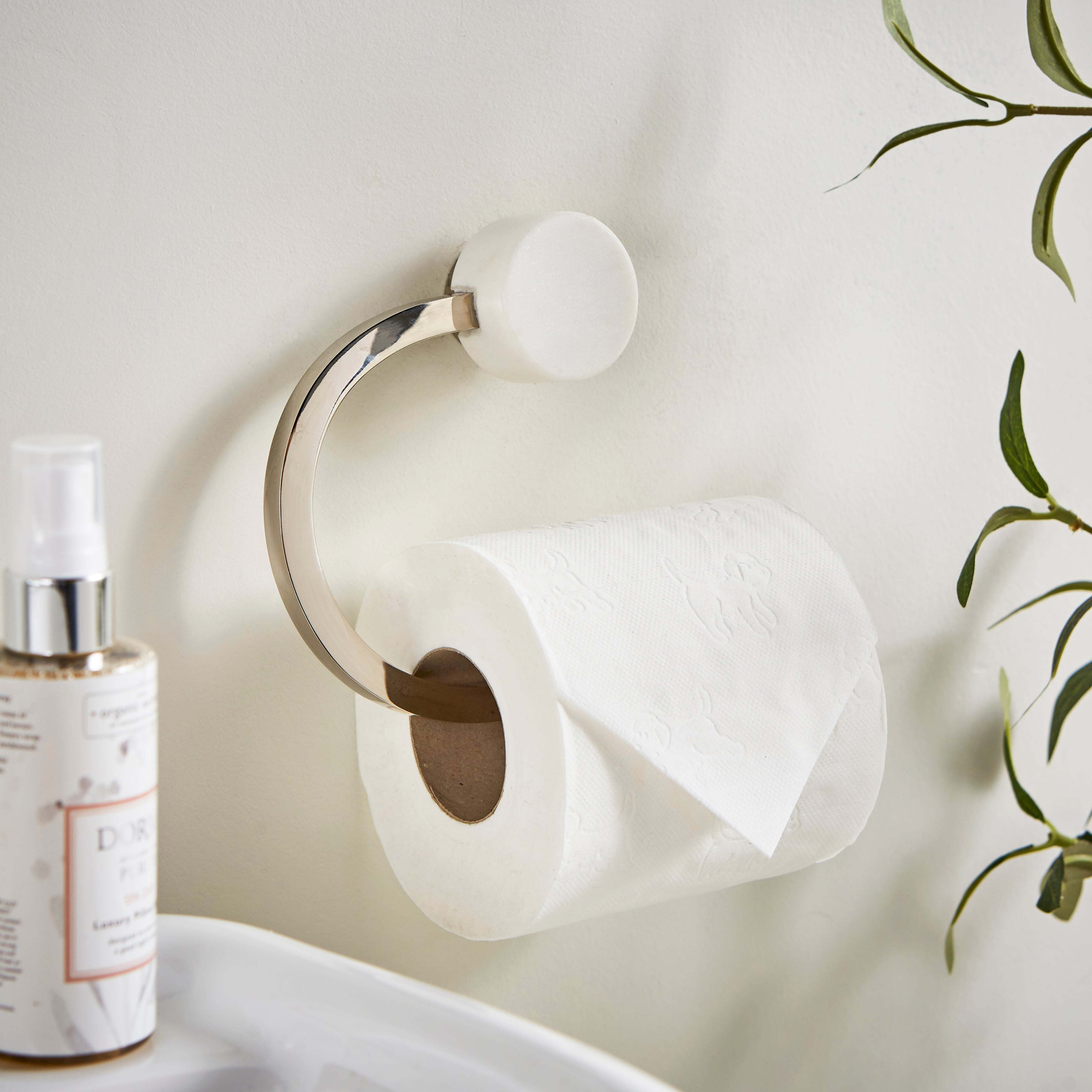 Dorma Purity Marble Toilet Roll Holder Chrome by Dunelm