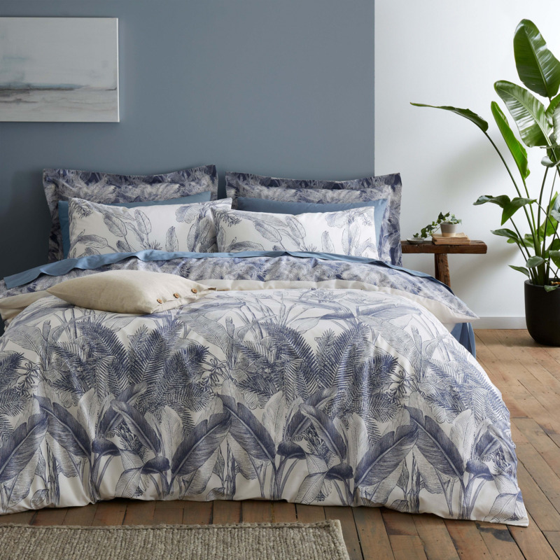 Blue palm Duvet Cover