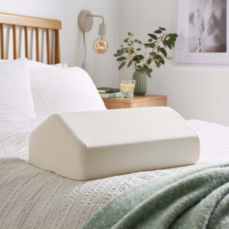 Knee Wedge Memory Foam MediumSupport Pillow White by Dunelm