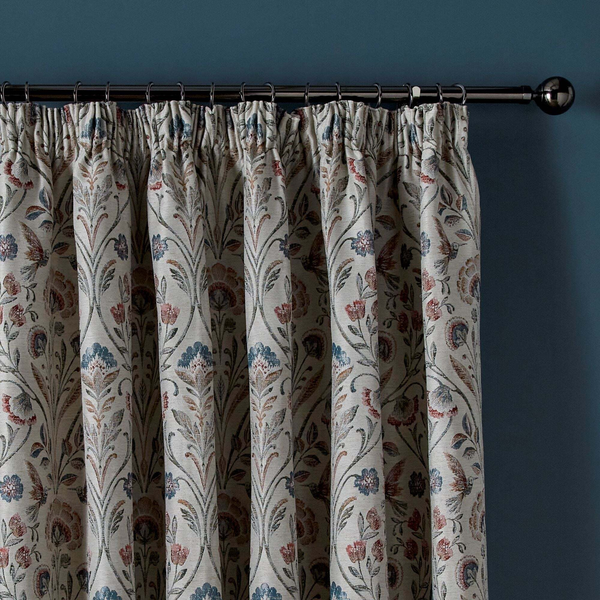 Jacquard Natural Pencil Pleat Curtains Natural by Dunelm