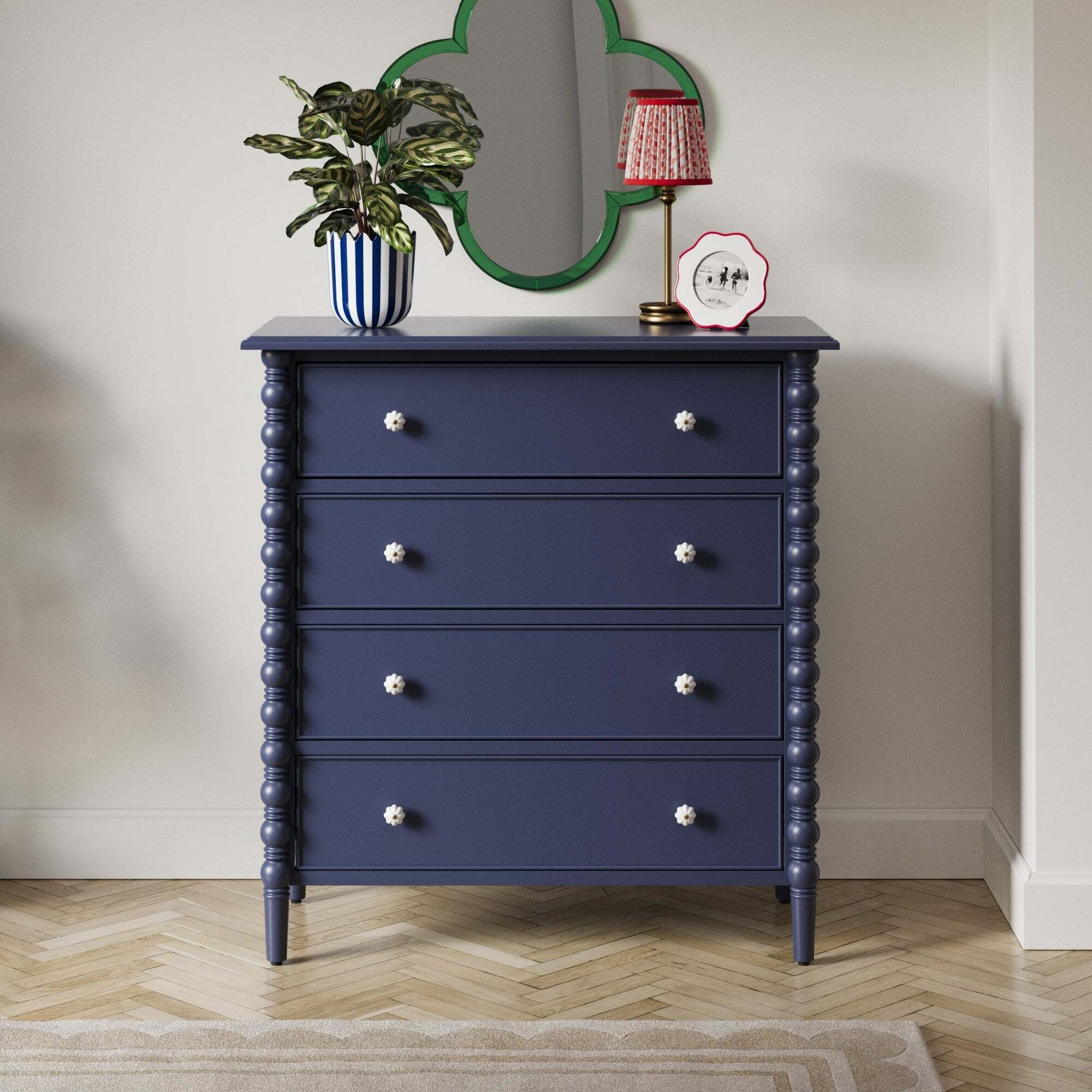 Pippin 4 Drawer Chest, Navy Navy Blue by Dunelm | uFurnish.com