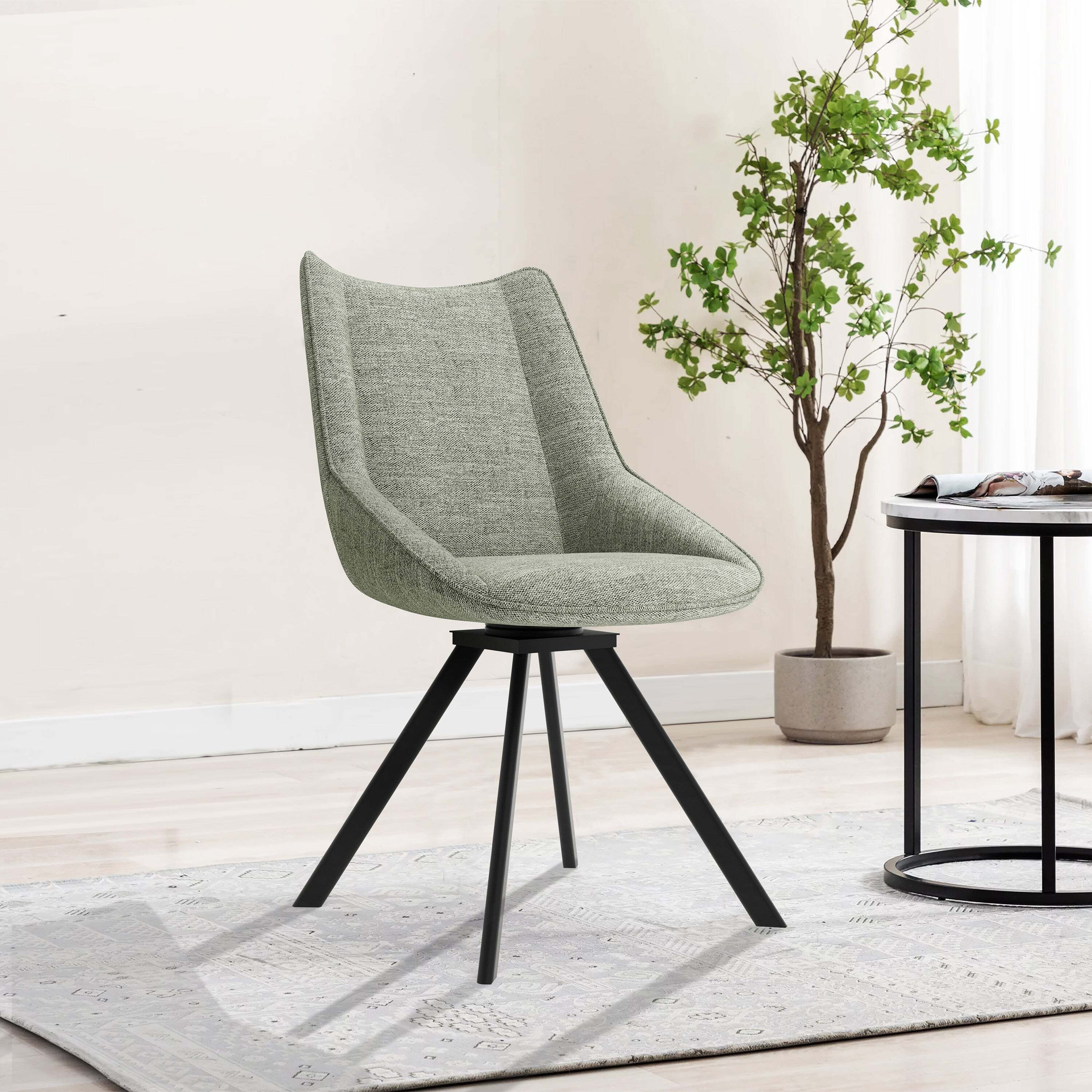 Indus Valley Set of 2 Rocket Mist Upholstered Dining Chairs Mist Grey by Dunelm