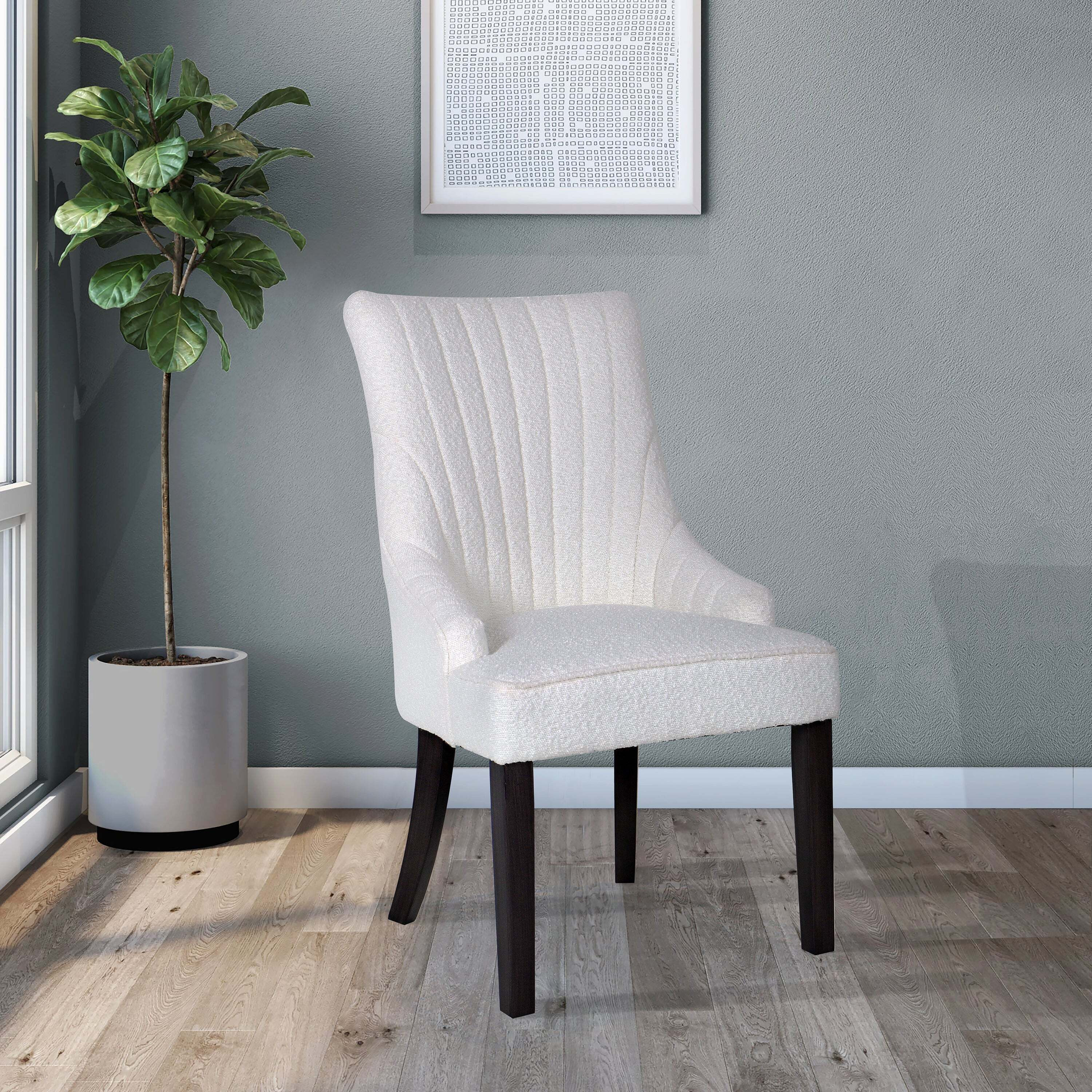 Indus Valley Set of 2 Ted Dining Chairs Cream by Dunelm