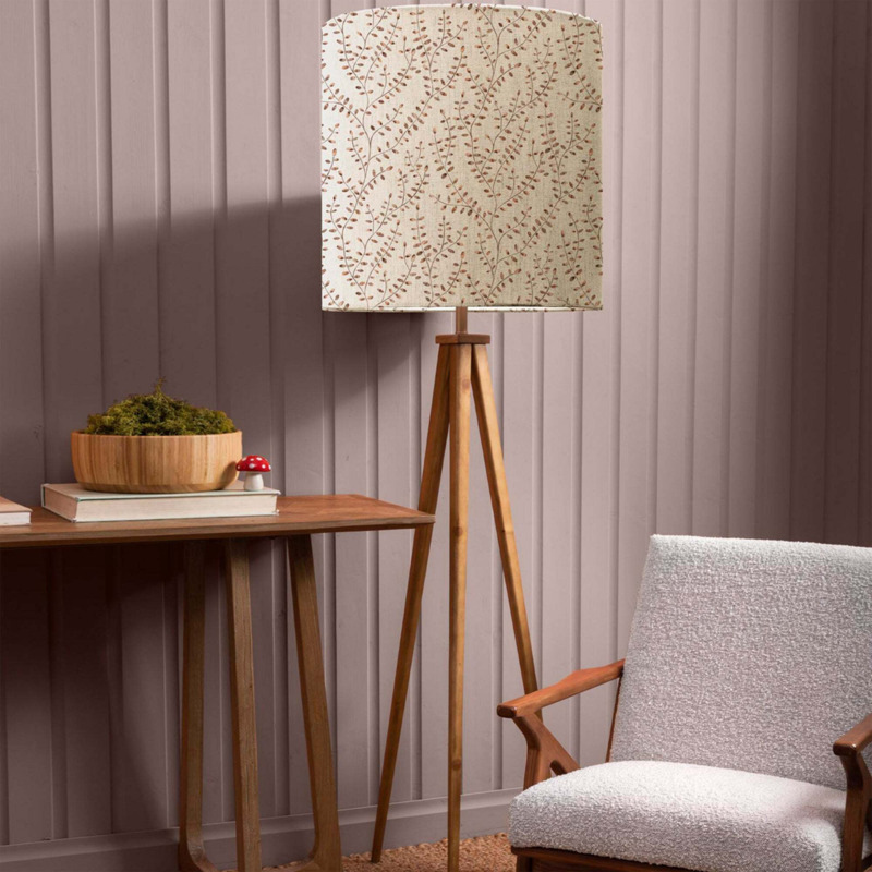 Aratus Tripod Floor Lamp with Eden Shade Eden Deep Red by Dunelm