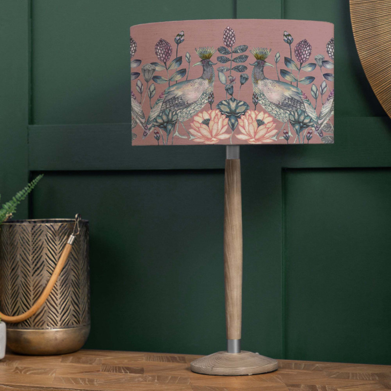 Solensis Table Lamp with Ahura Shade Ahura Mauve Purple by Dunelm