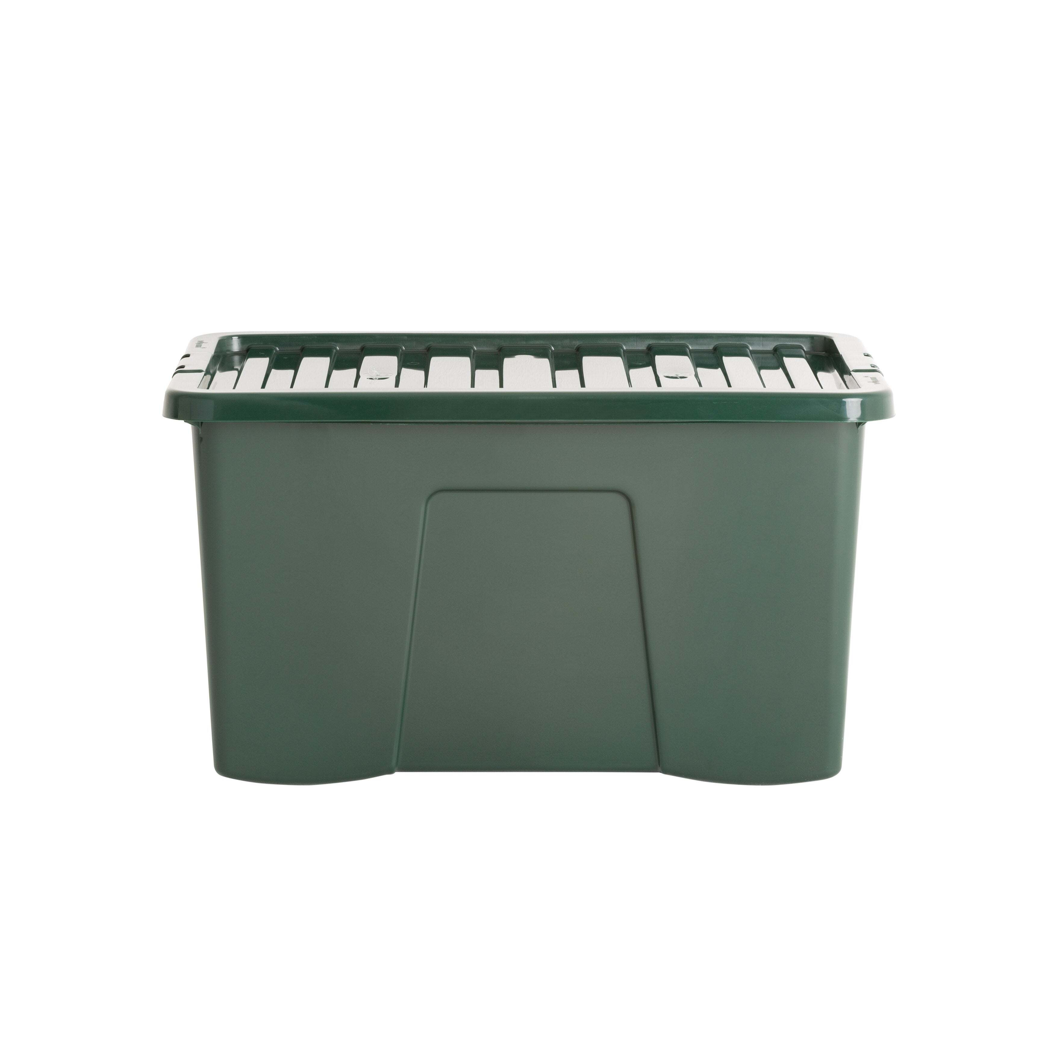 Wham Crystal 60L Plastic Storage Box Bottle (Green) by Dunelm