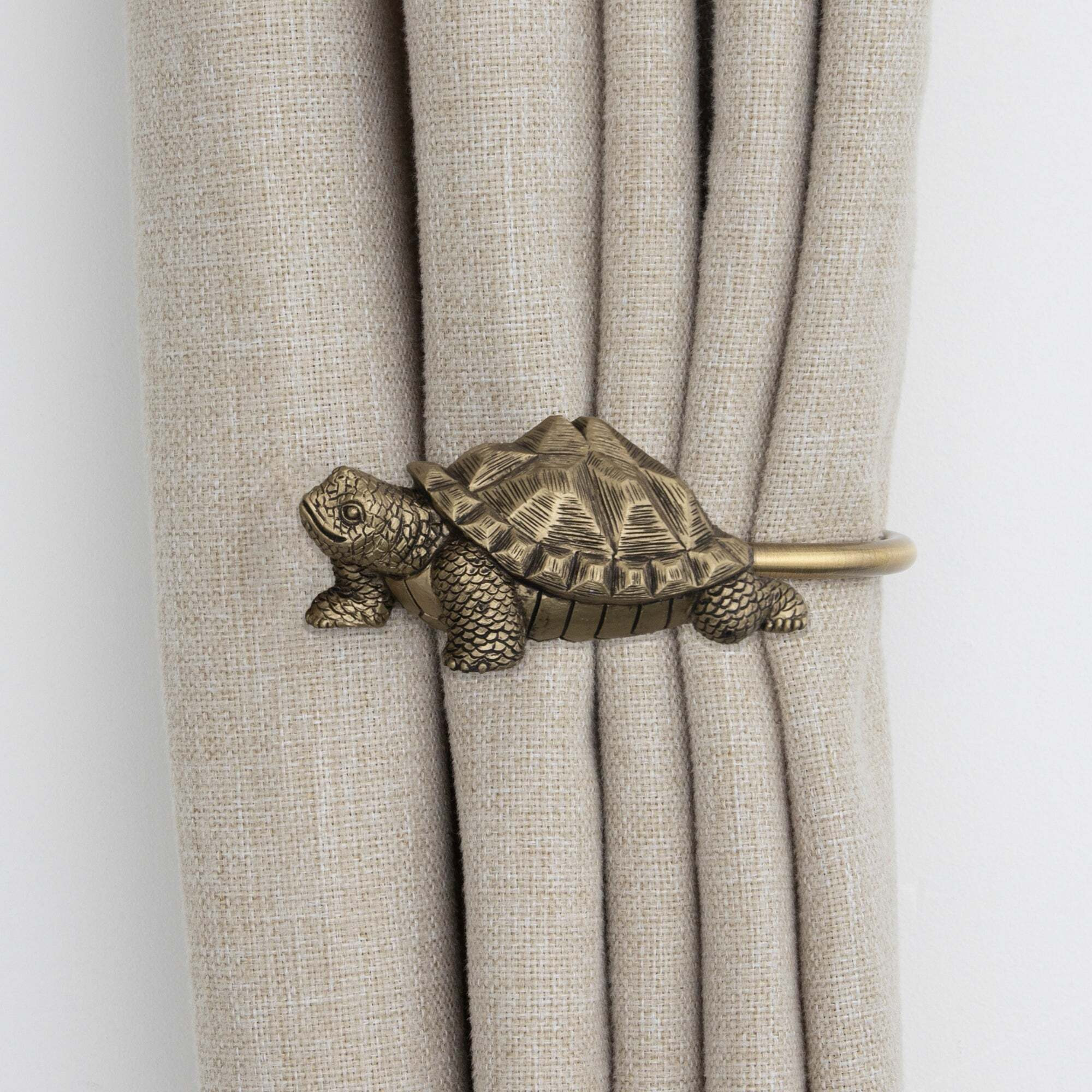 Tortoise Curtain Holdbacks Antique Brass by Dunelm