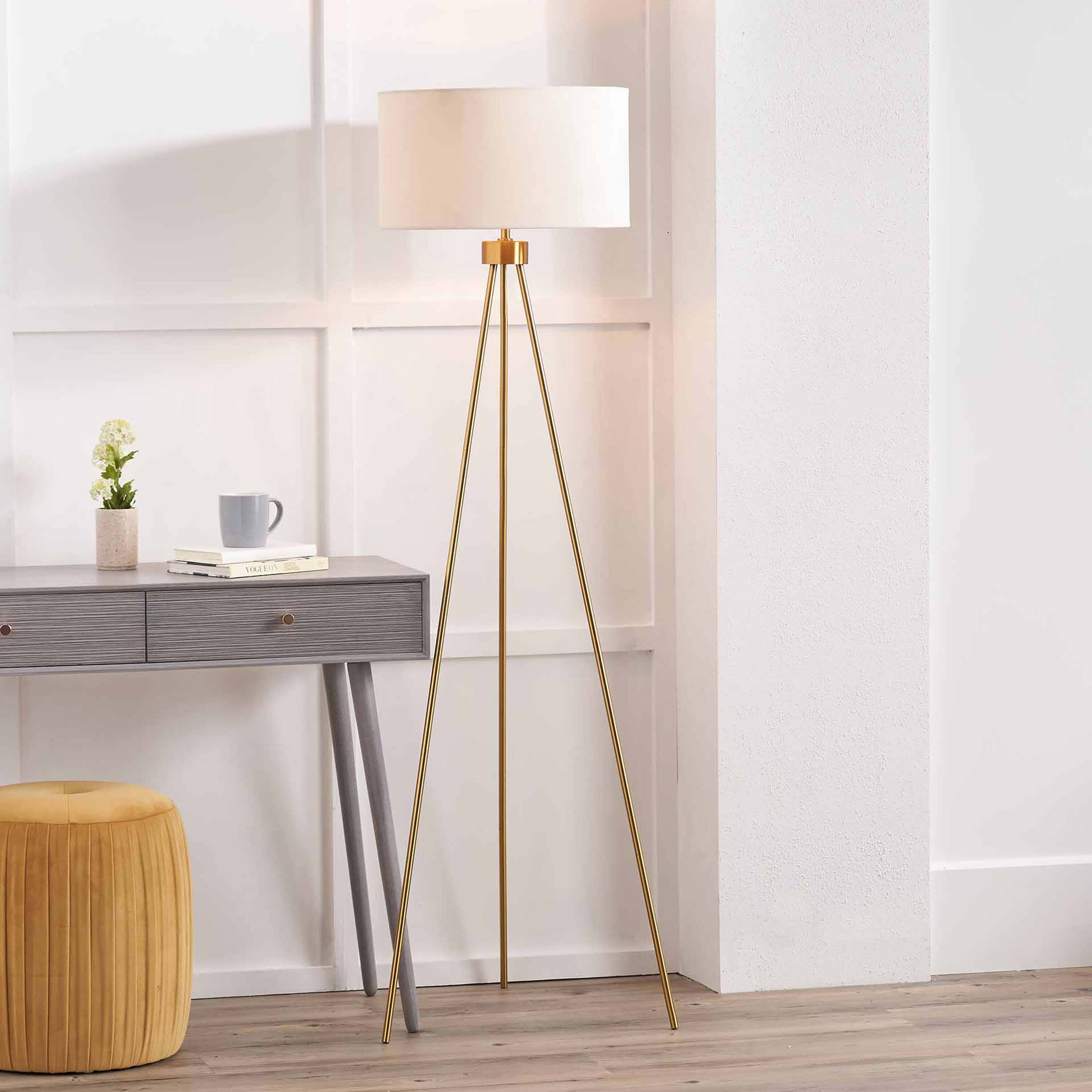 Houston Tripod Floor Lamp Gold by Dunelm