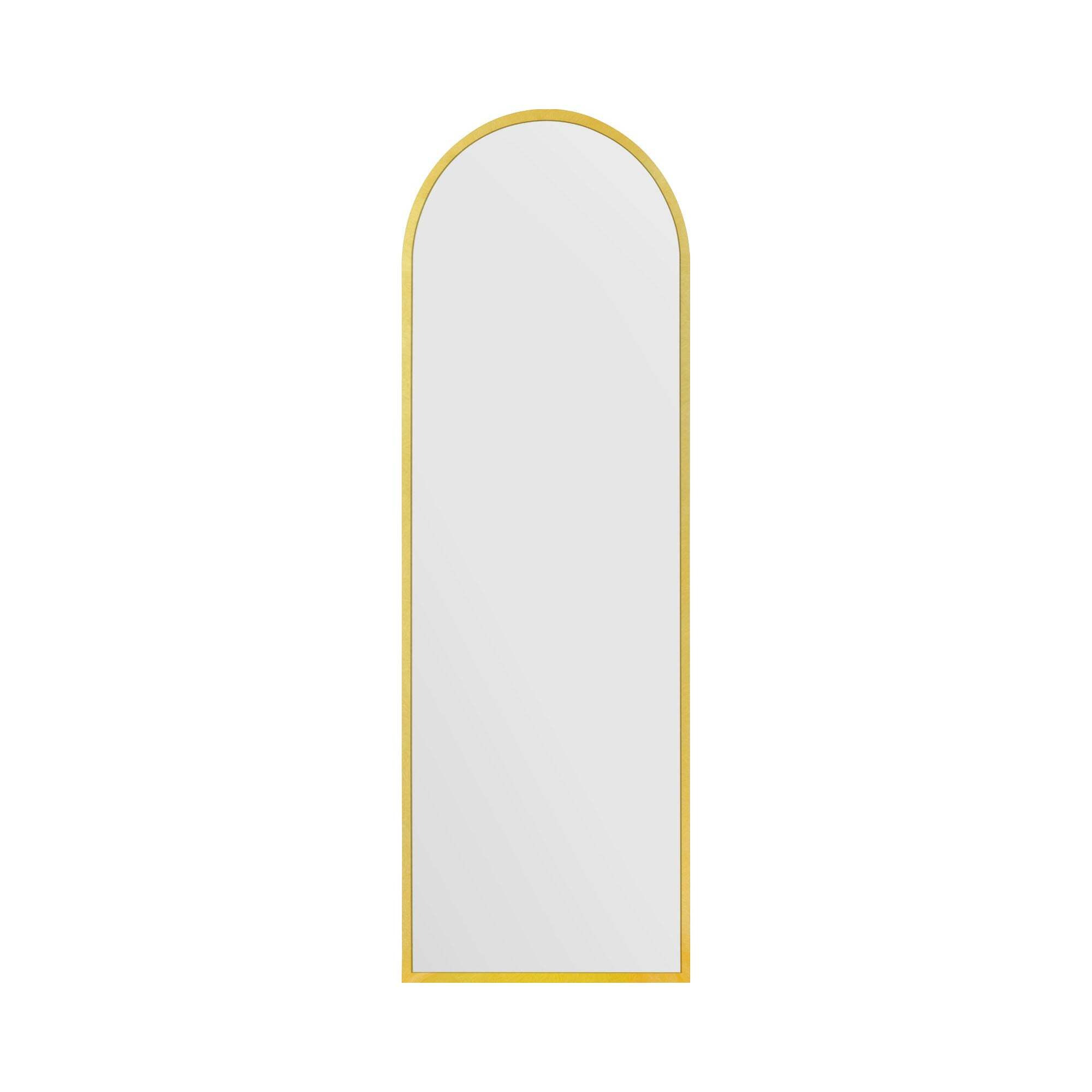 Arcus Slim Arched Framed Full Length Wall Mirror Gold by Dunelm