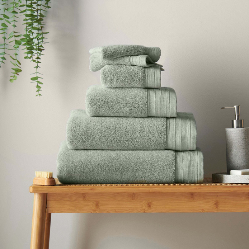Sage Organic Cotton Towel Sage (Green) by Dunelm